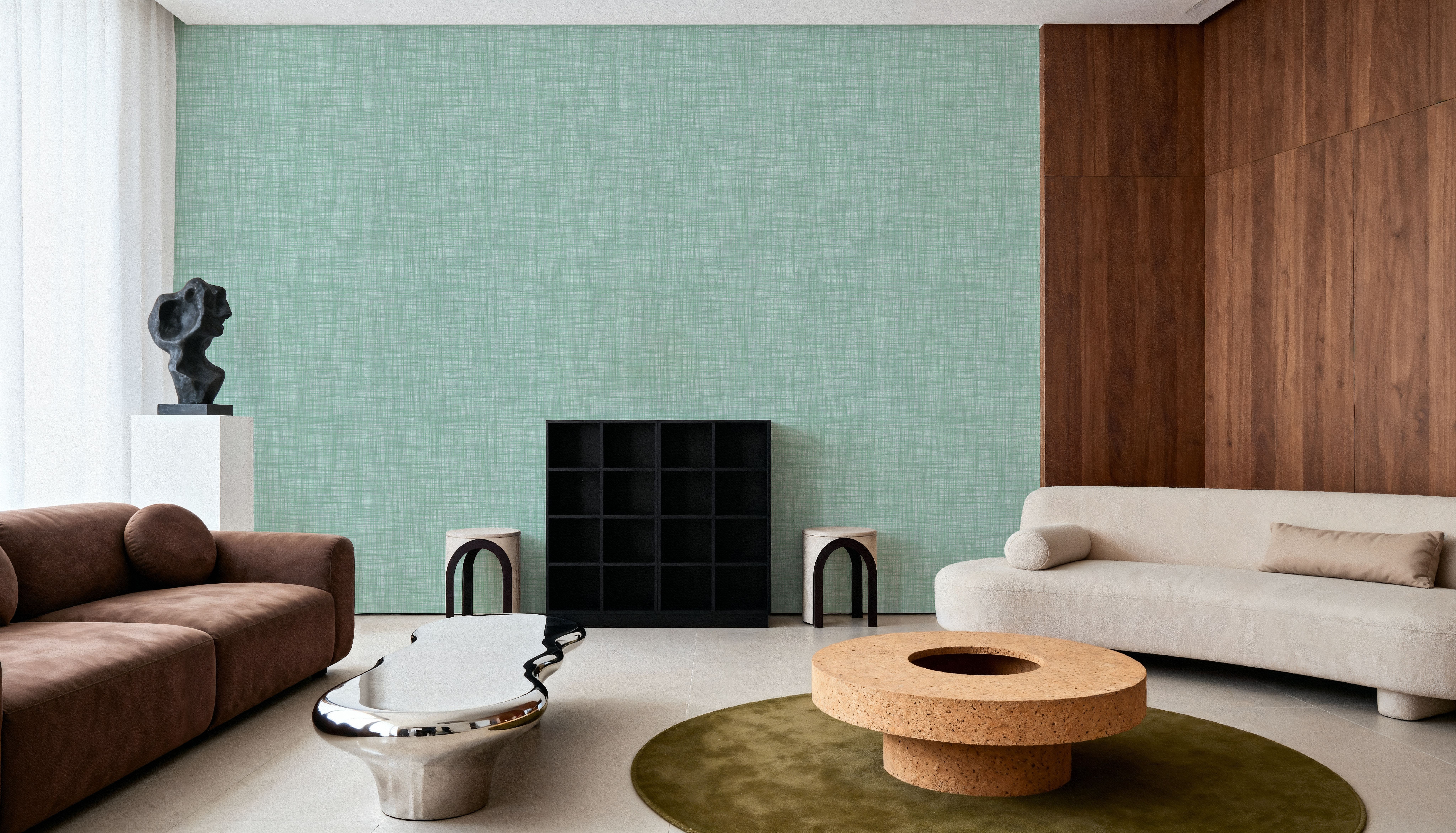 Mottled Linen Effect, Mint