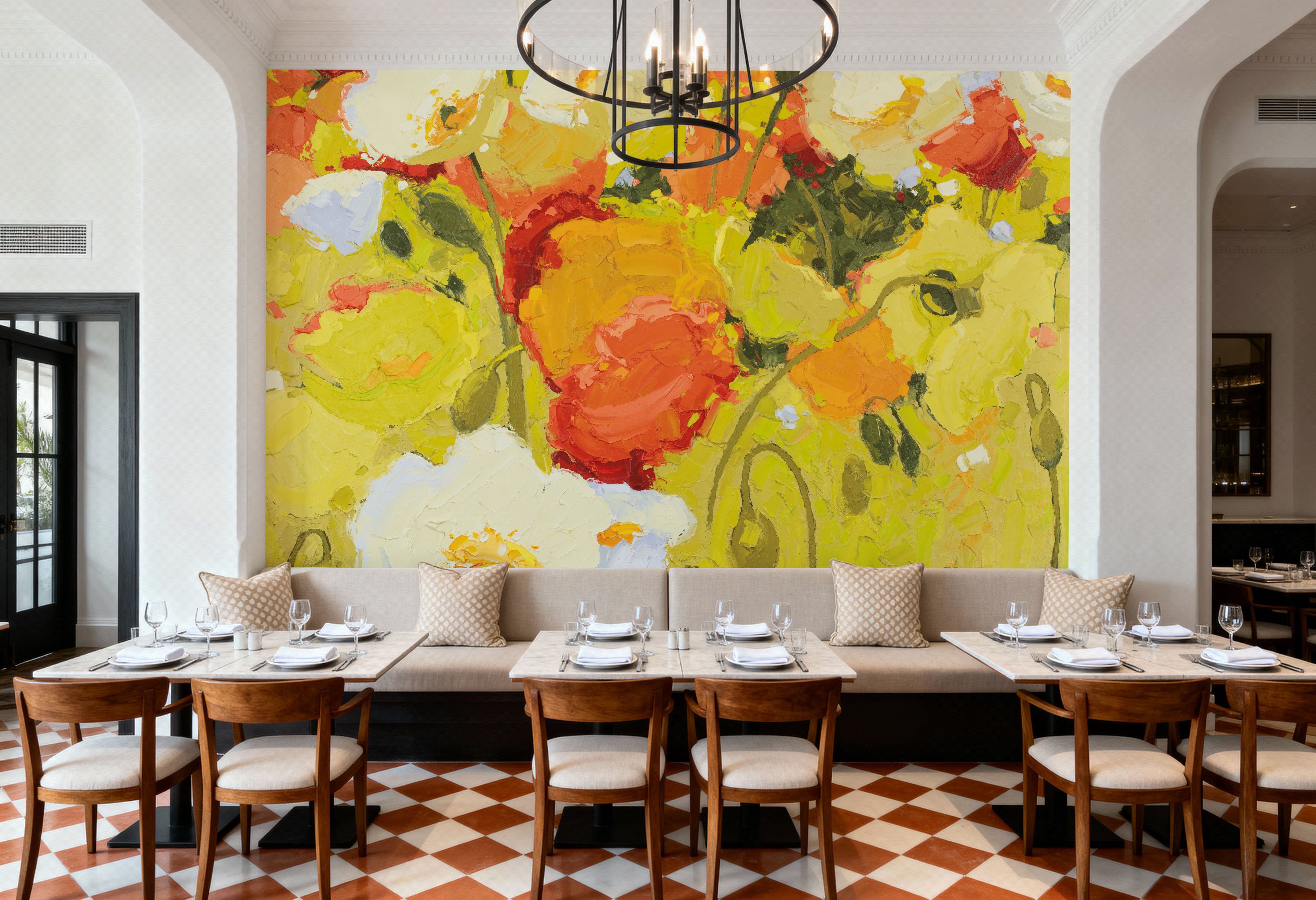 Red and Olive Celebration, Wallpaper