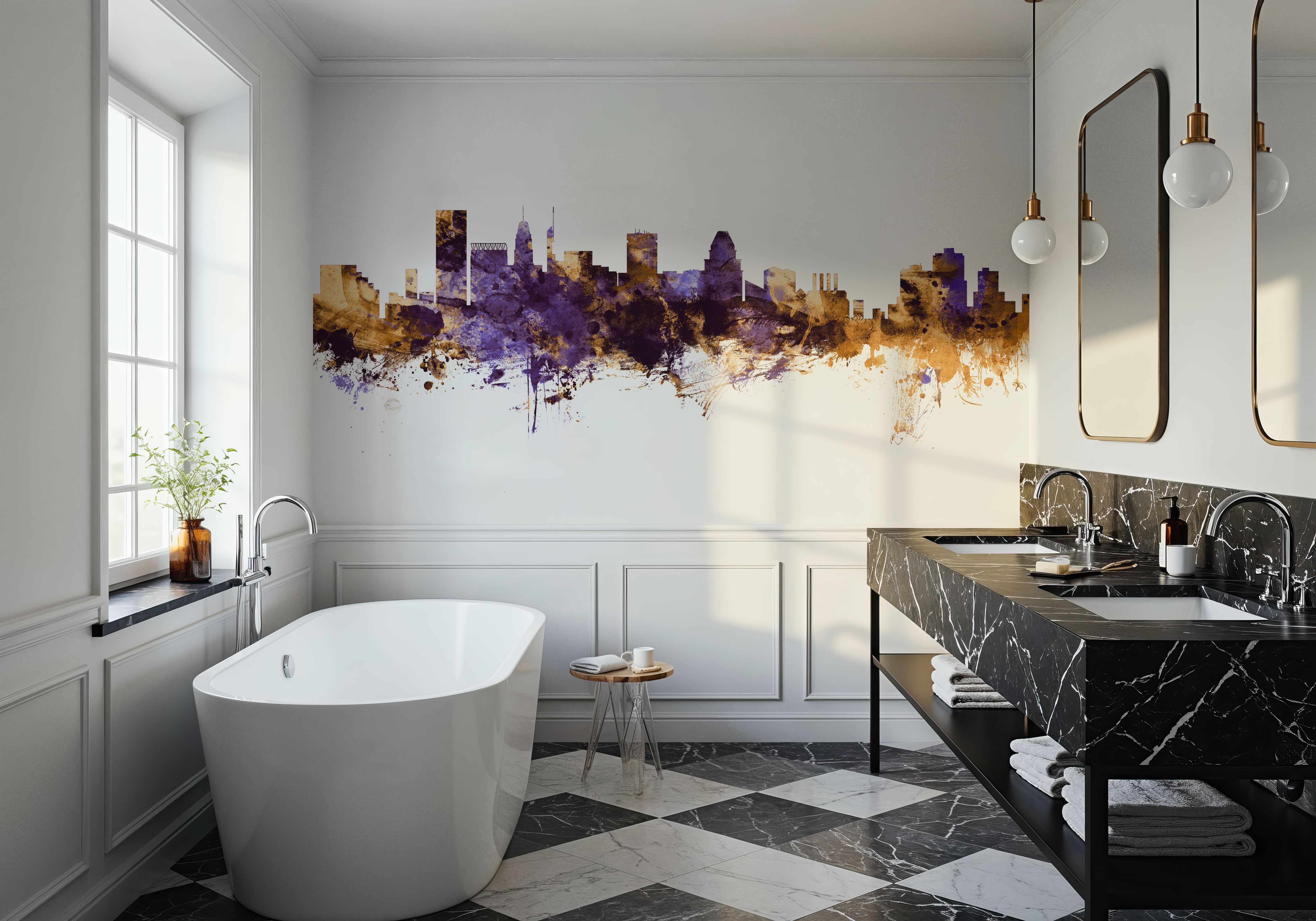 Baltimore Skyline Purple & Gold