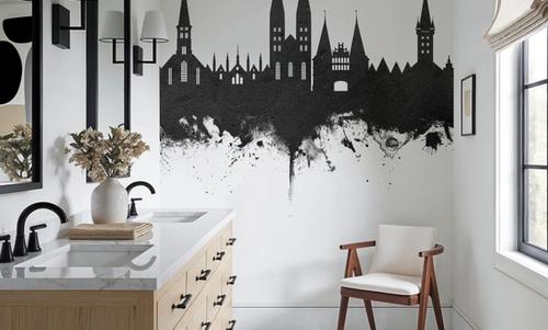Lubeck Germany Skyline Black & White