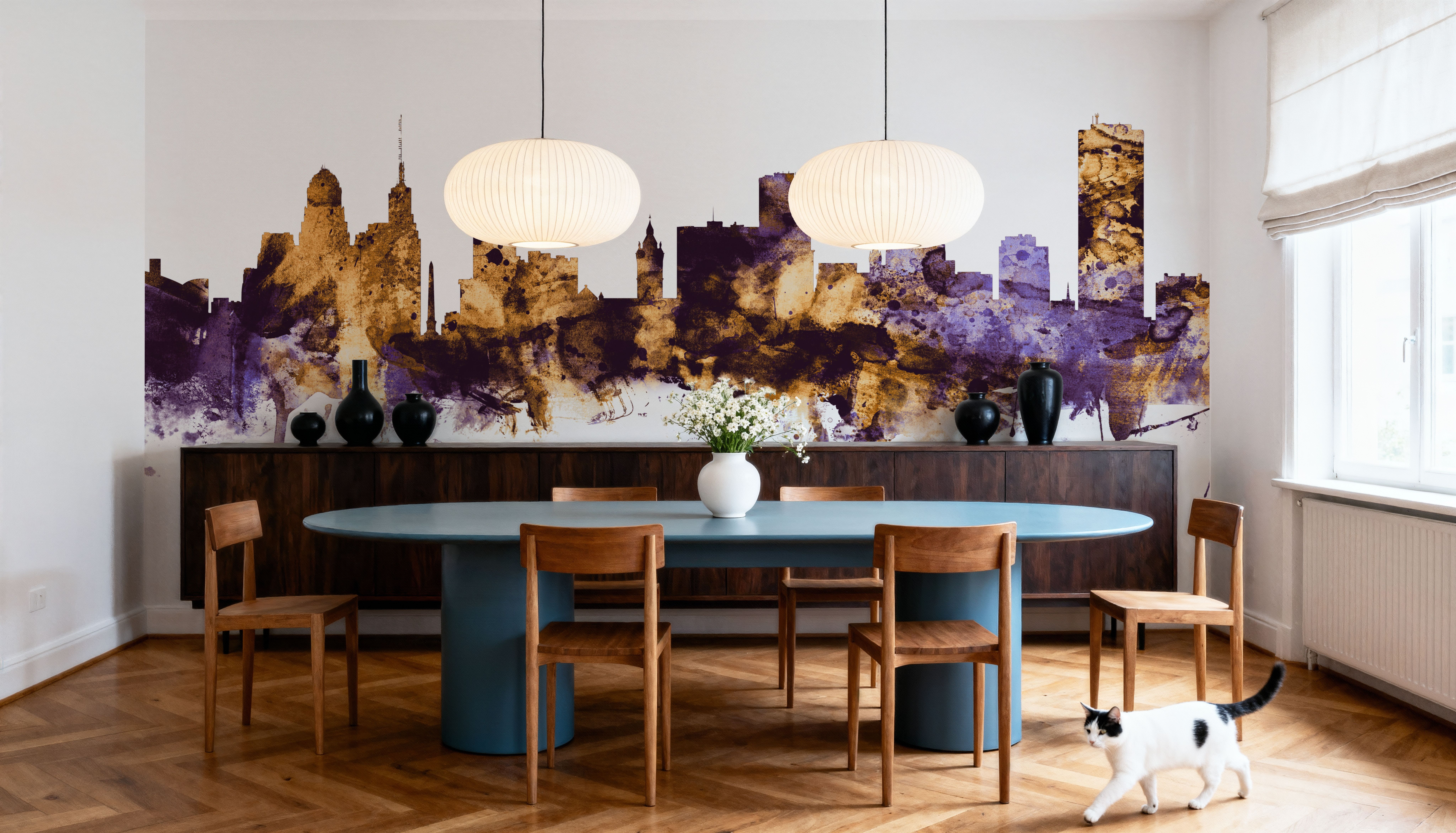 Buffalo New York Skyline Purple & Gold