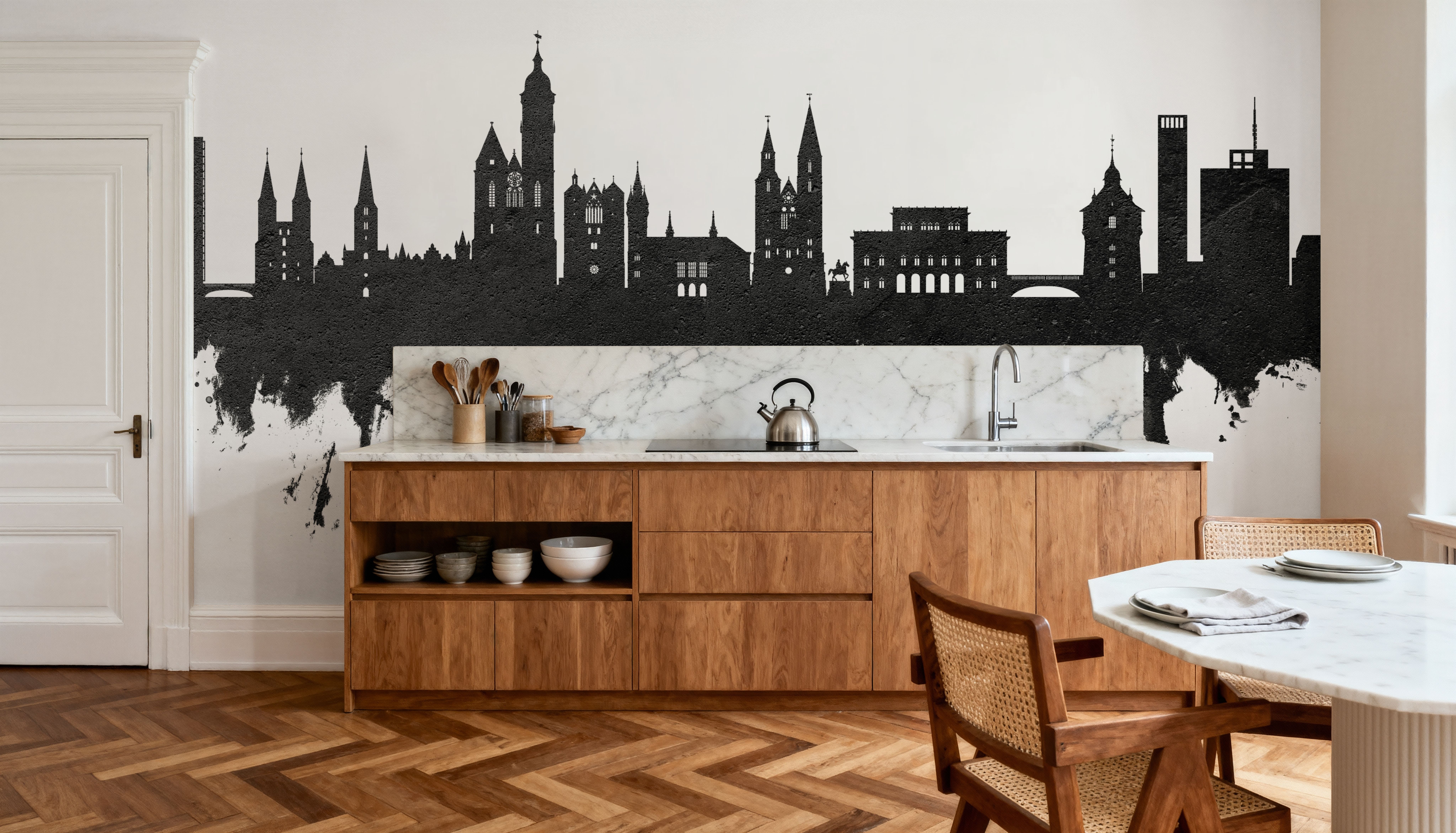 Braunschweig Germany Skyline Black & White