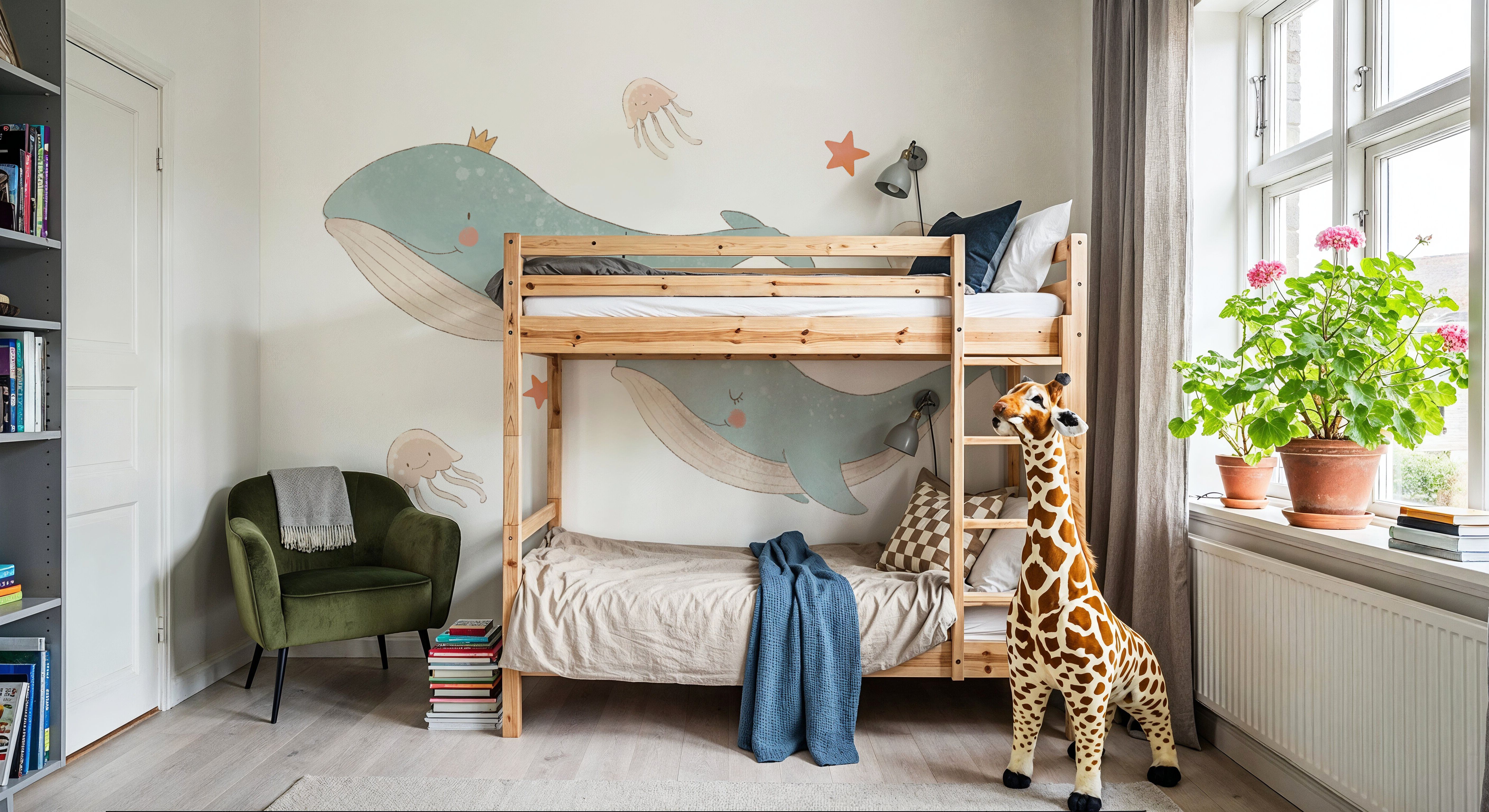 Cute Whales, Jellyfish & Stars Illustration