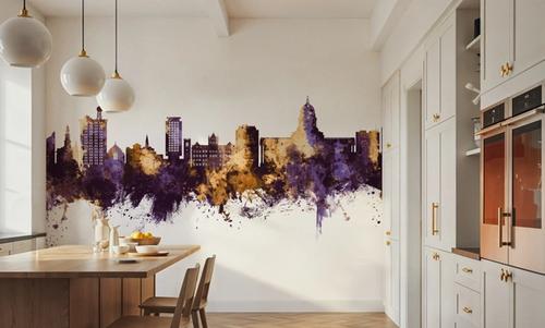 Madison Wisconsin Skyline Purple & Gold