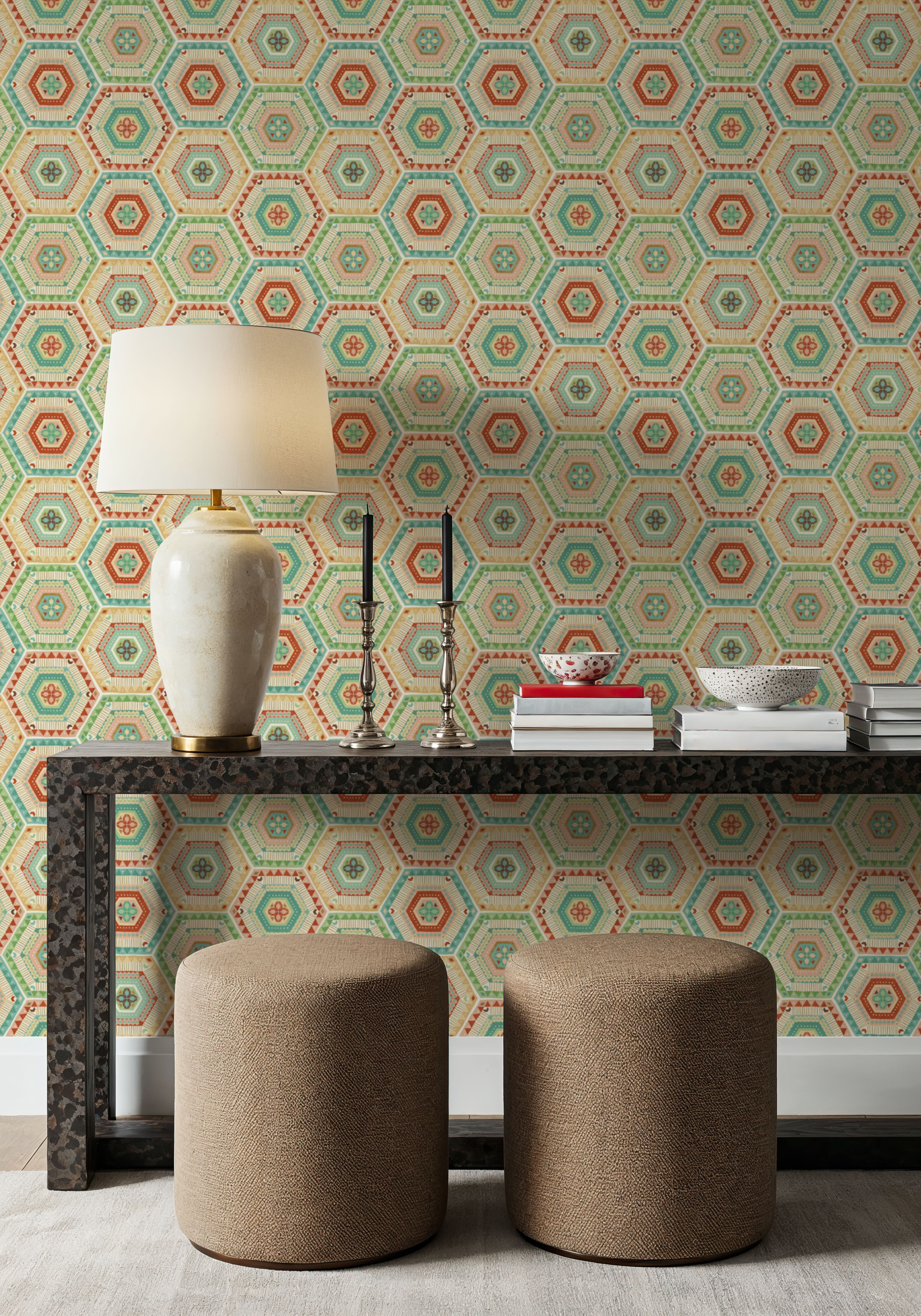 Southwest Hex wallpaper 100% PVC-free and non-toxic