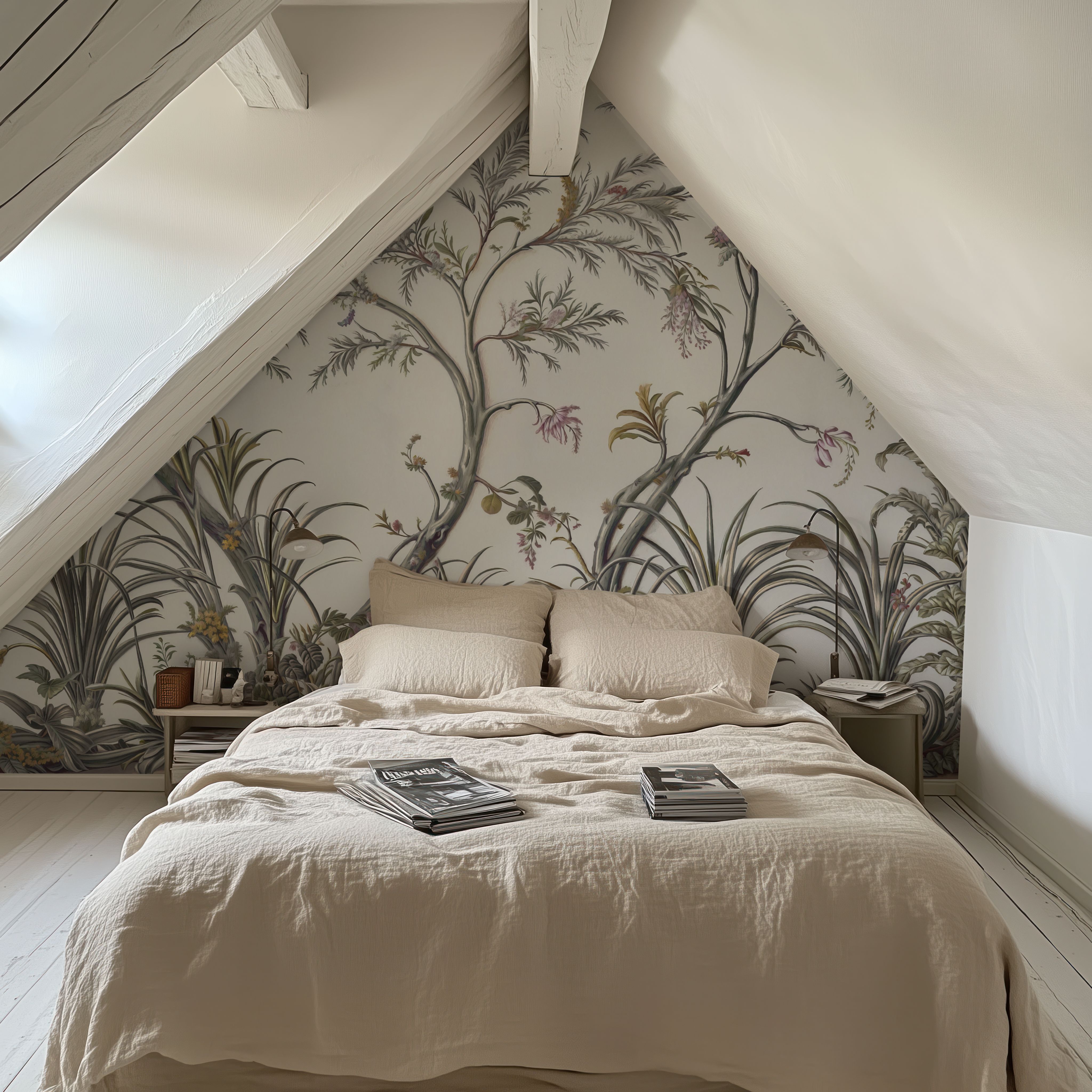 Intricate Garden, Green, Wallpaper