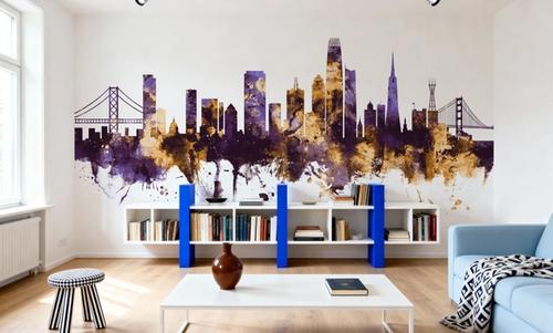 San Francisco Skyline Purple & Gold
