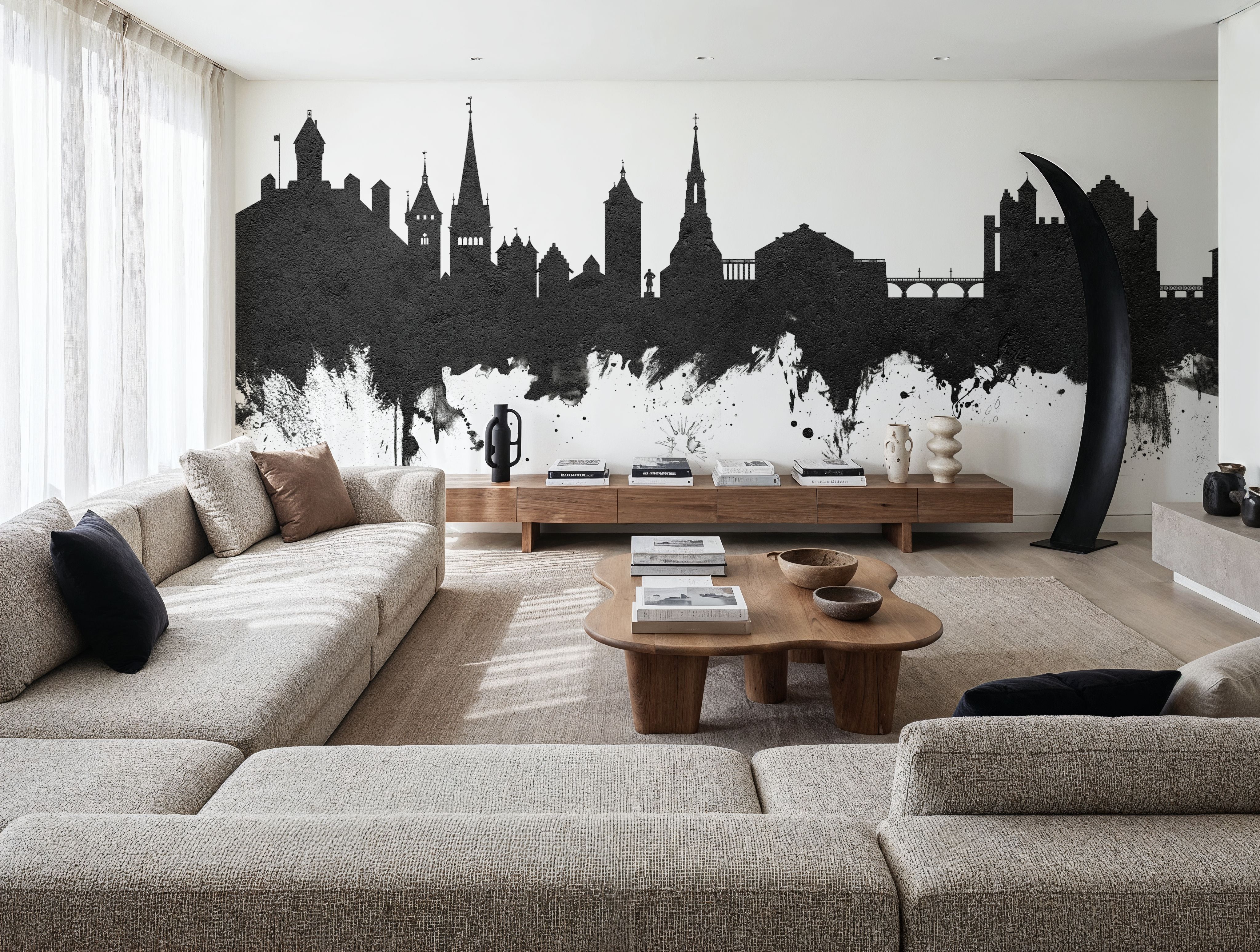 Schaffhausen Switzerland Skyline Black & White