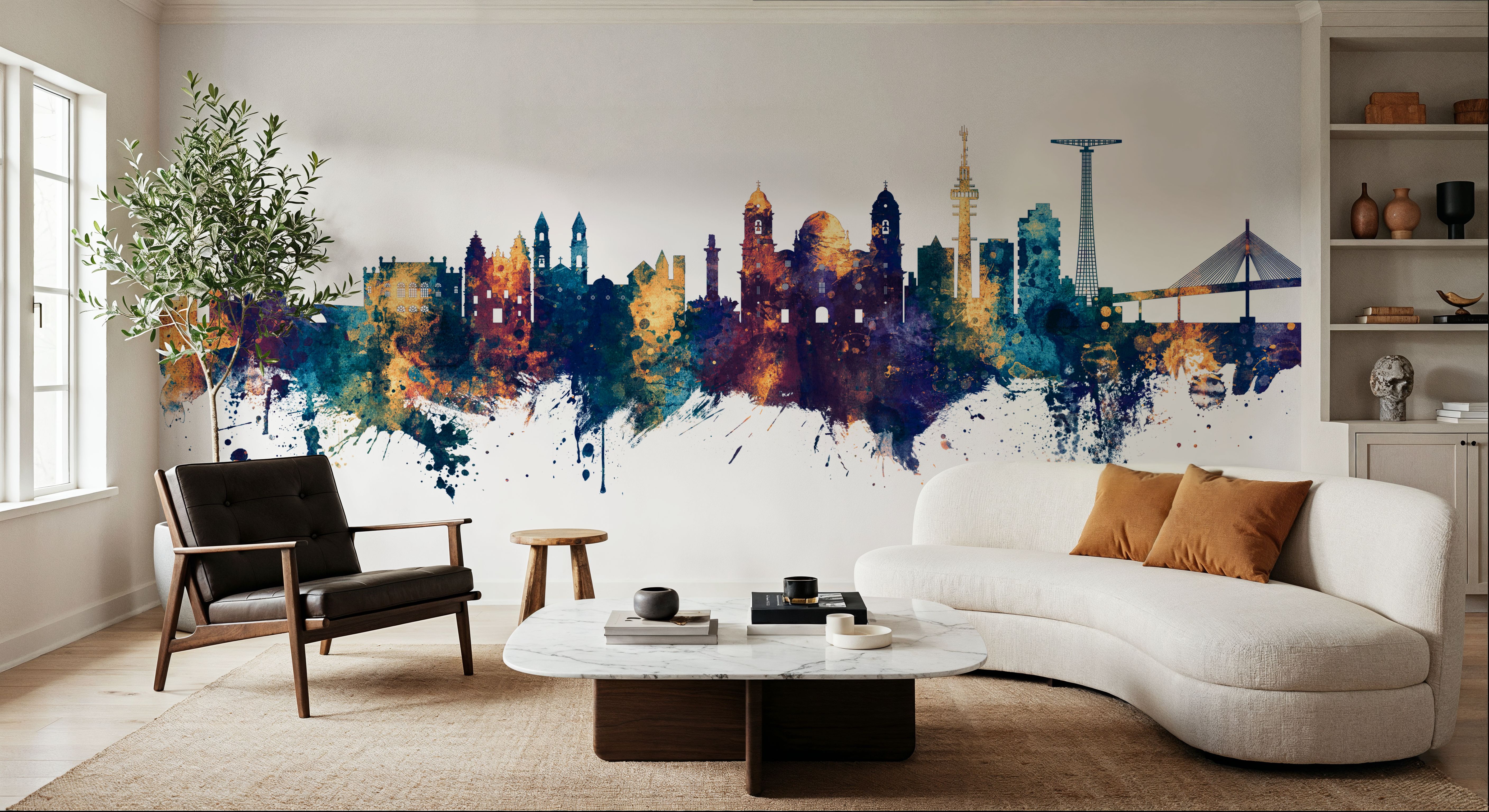 Cádiz Spain Skyline Blue & Bronze