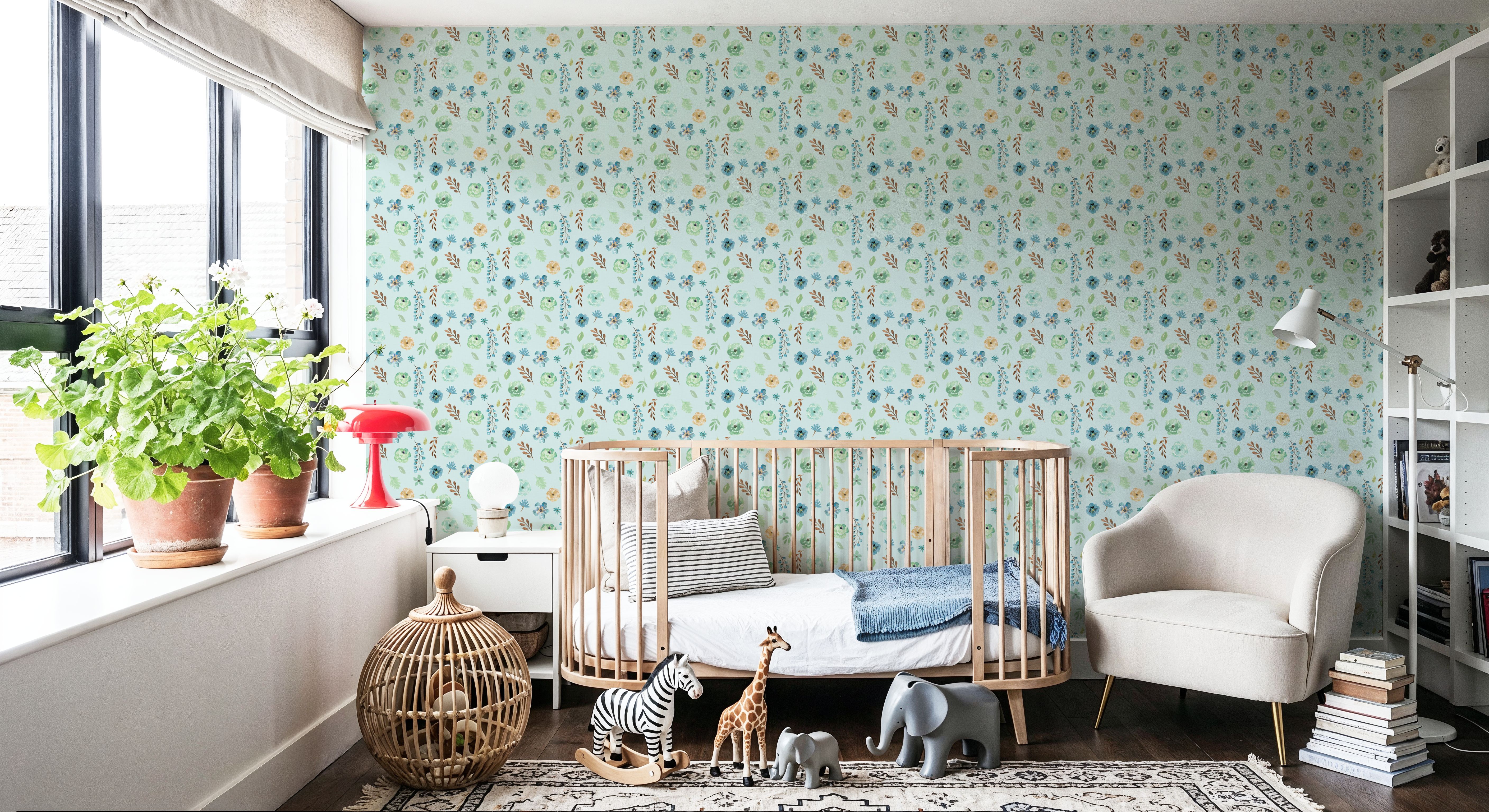 Flutterby Flowers Baby Blue