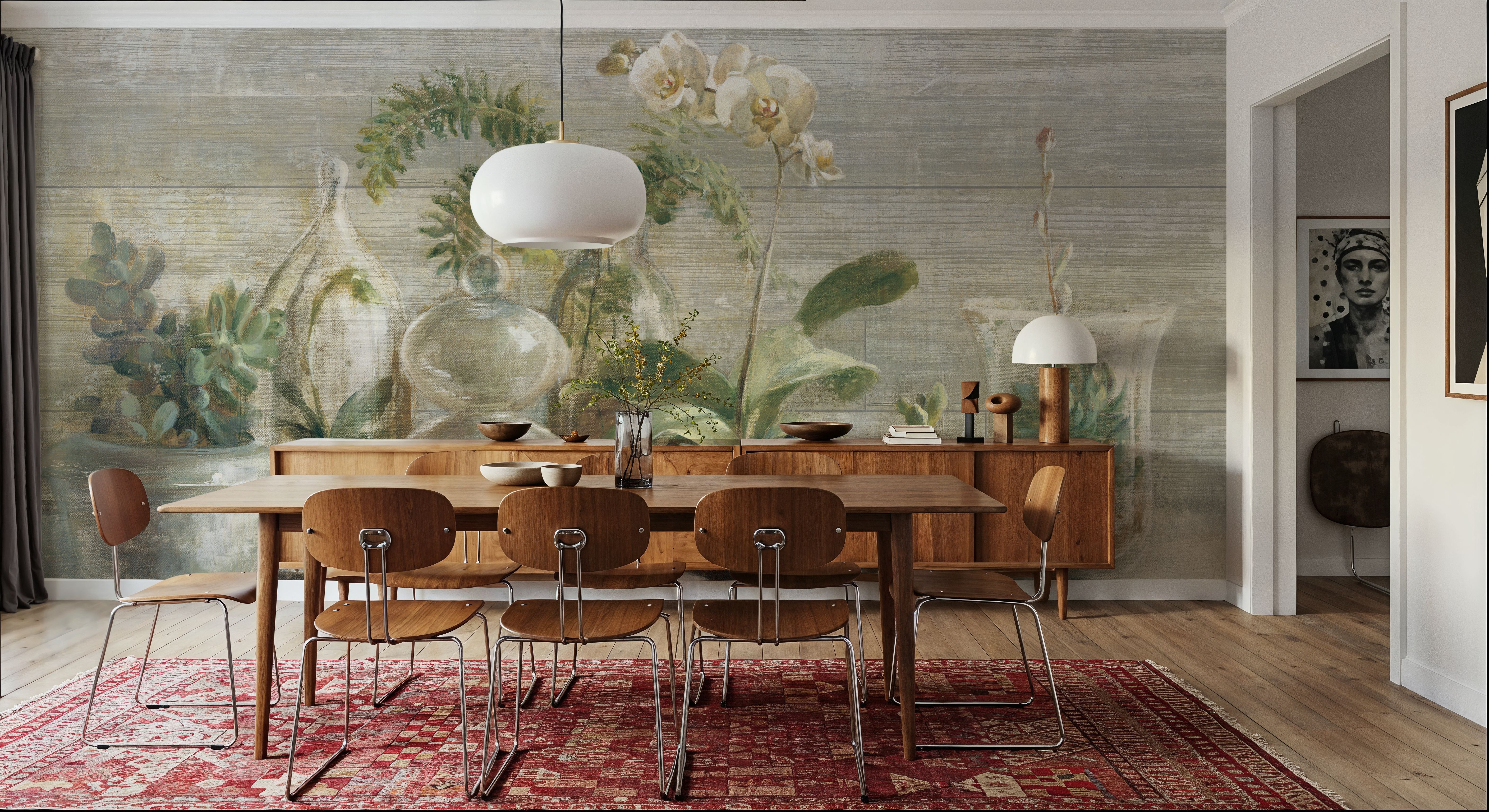 Greenhouse Orchids on Wood