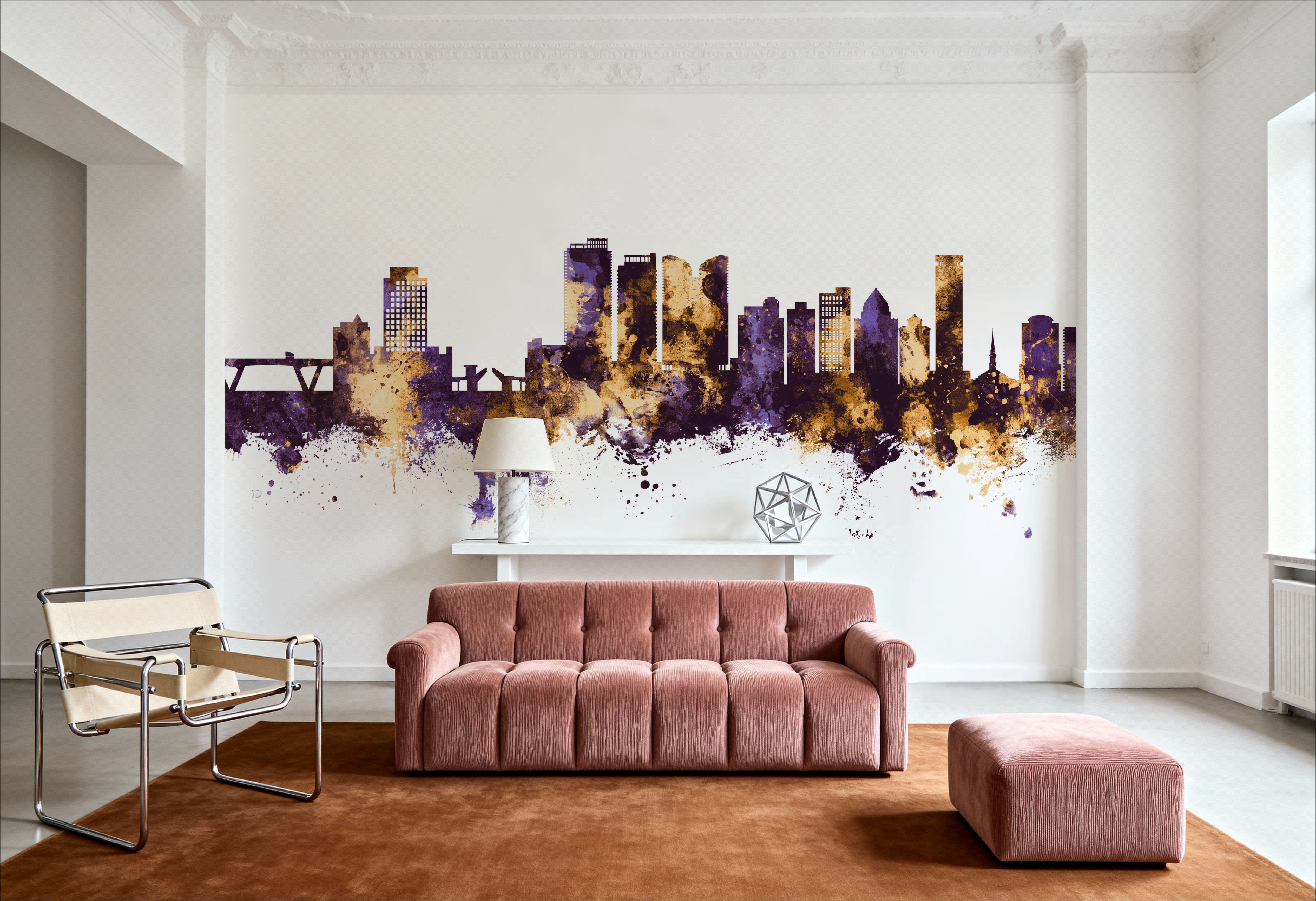 Fort Lauderdale Florida Skyline Purple & Gold