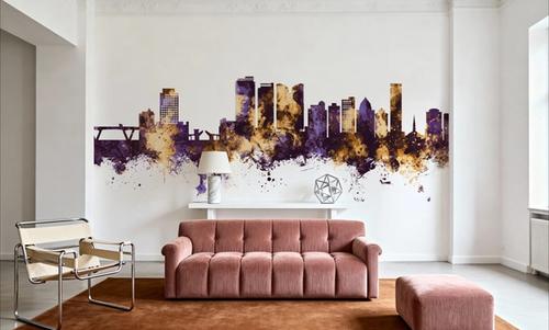 Fort Lauderdale Florida Skyline Purple & Gold