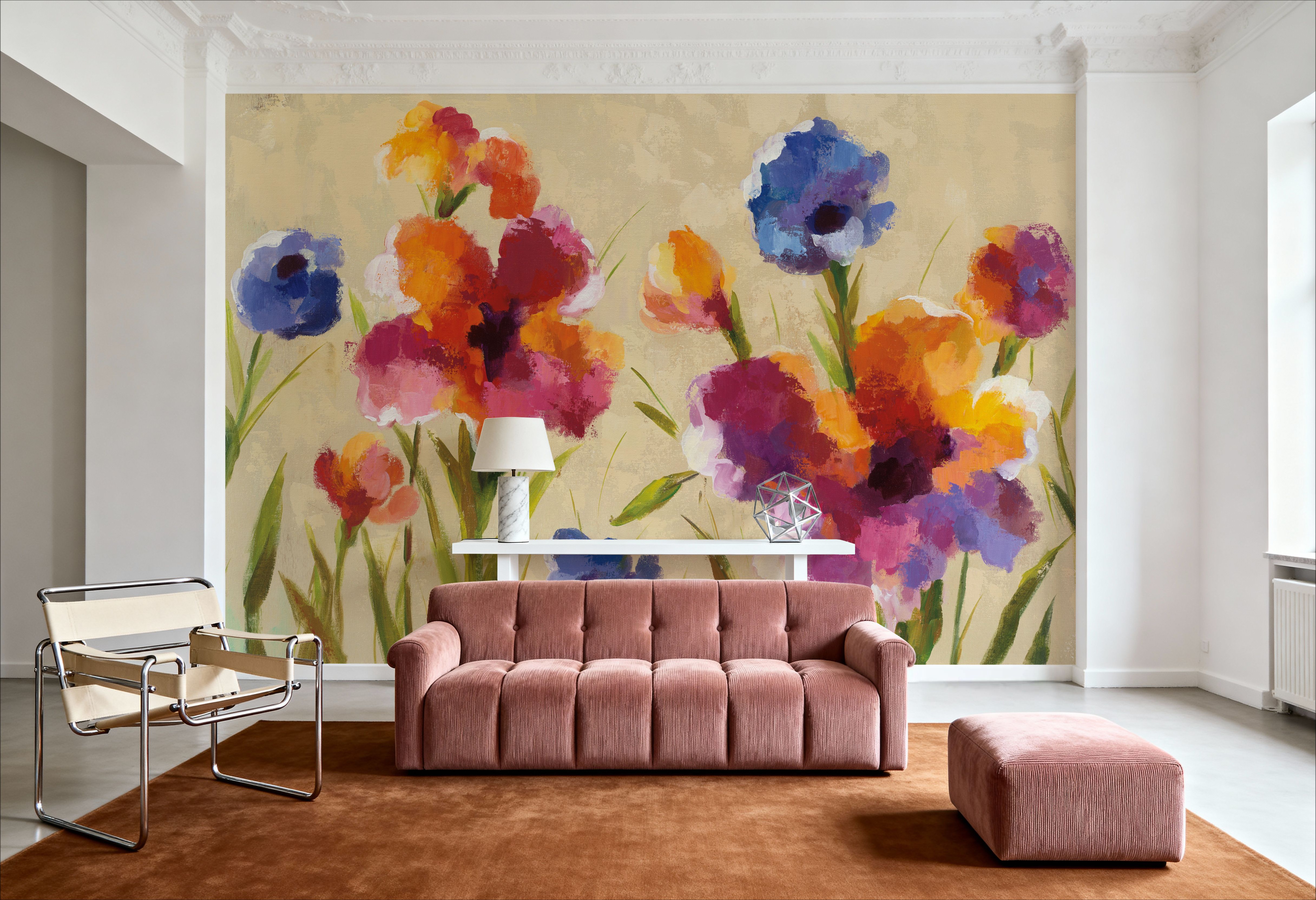 Bold Bright Flowers I, Wallpaper