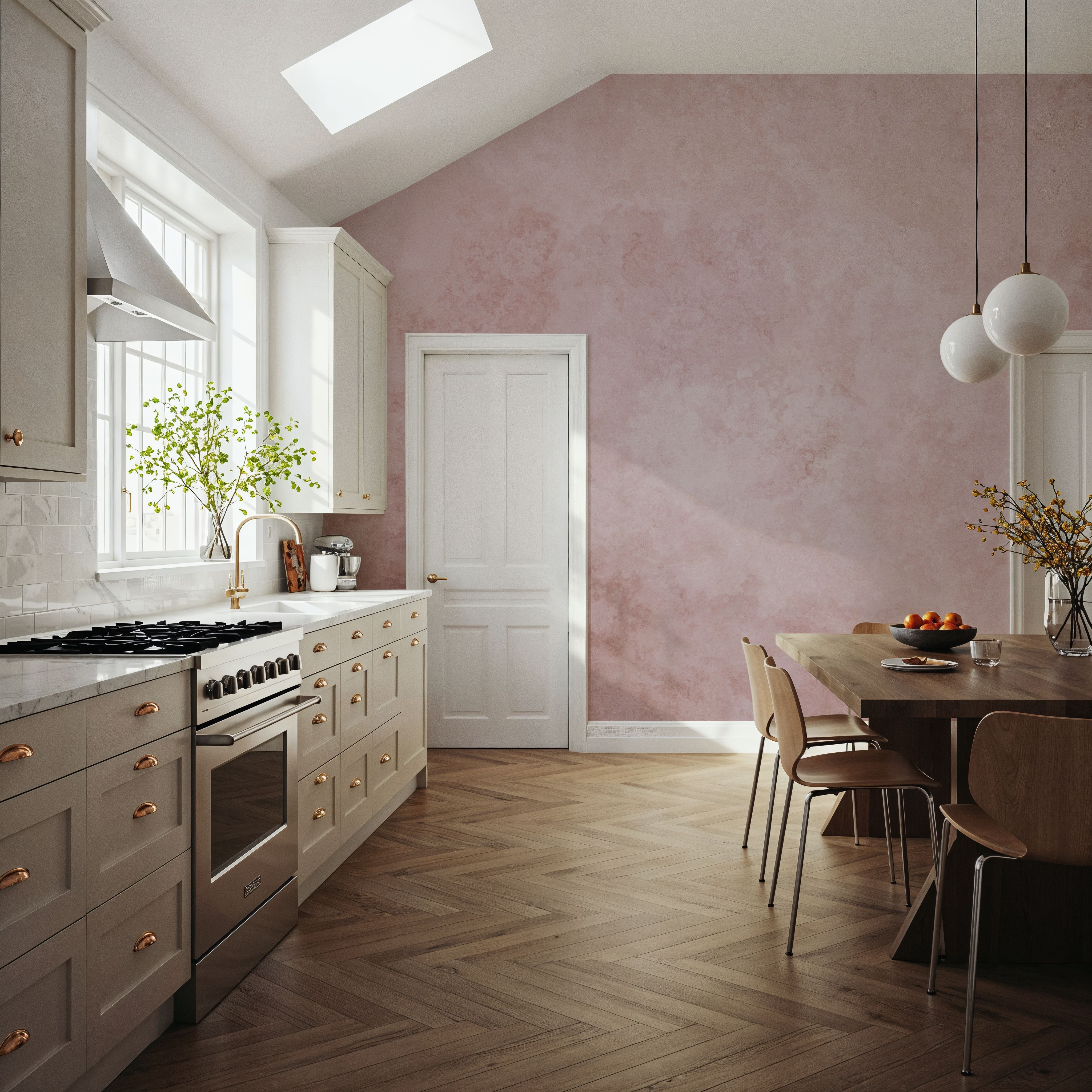 Subtle Plaster Wall, Soft Pink