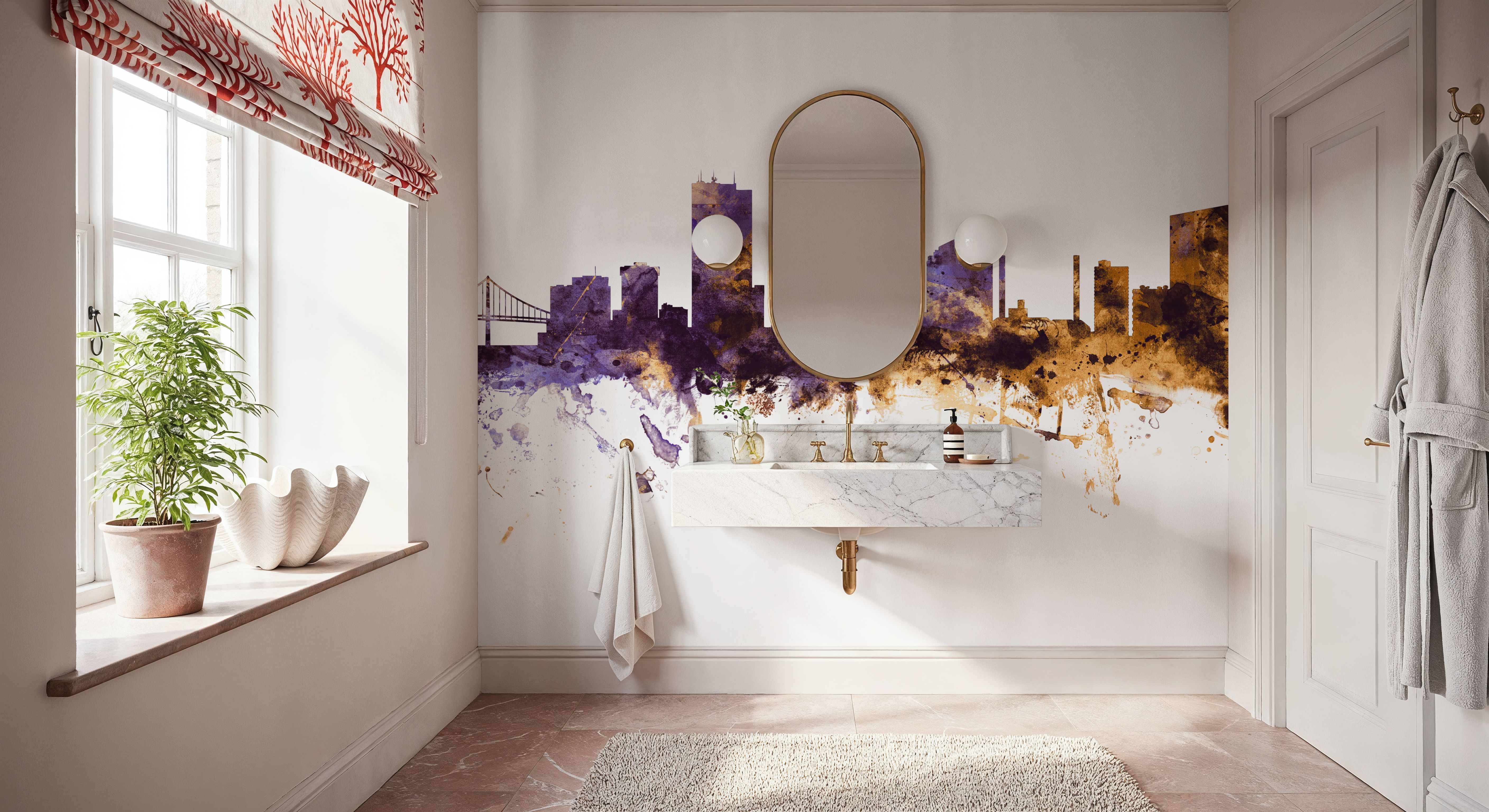 Toledo Ohio Skyline Purple & Gold