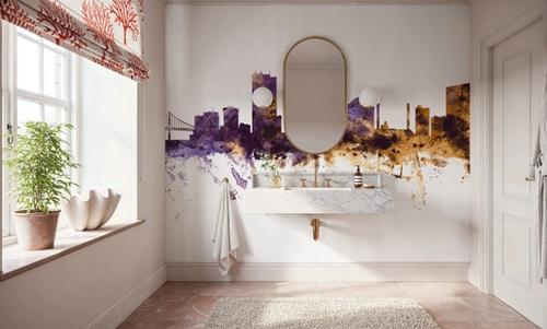 Toledo Ohio Skyline Purple & Gold