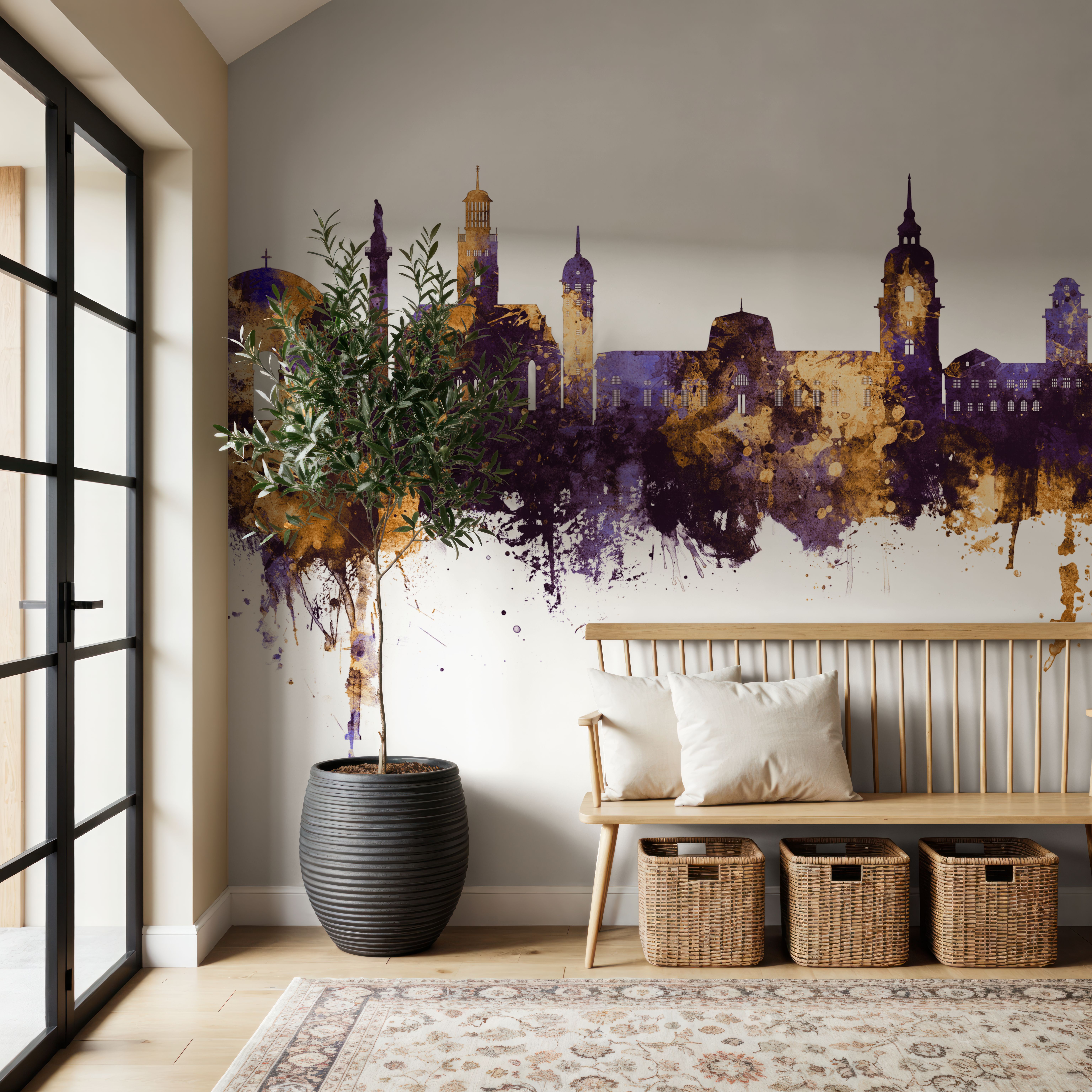 Darmstadt Skyline Purple & Gold
