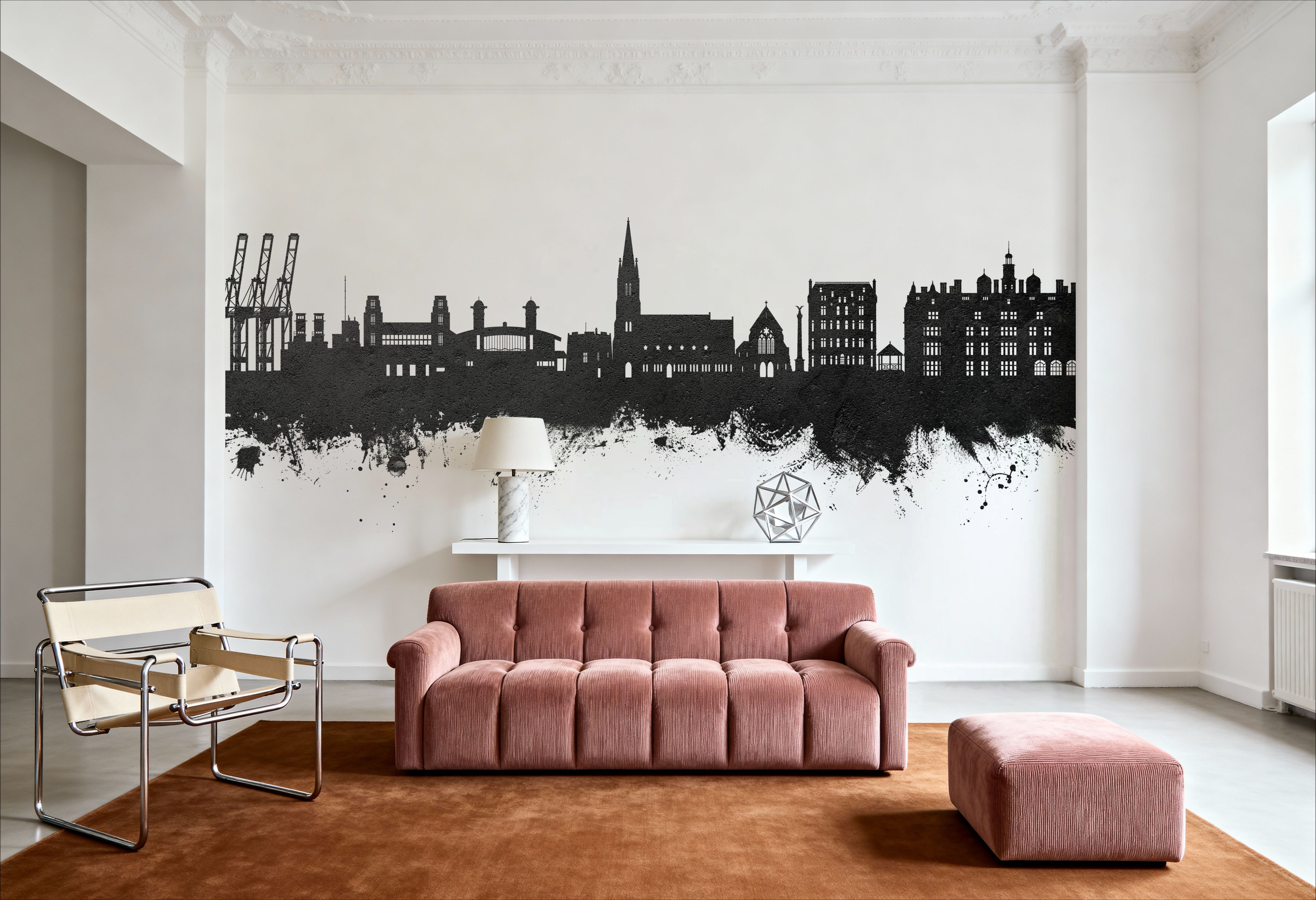 Felixstowe England Skyline Black & White, Tapet