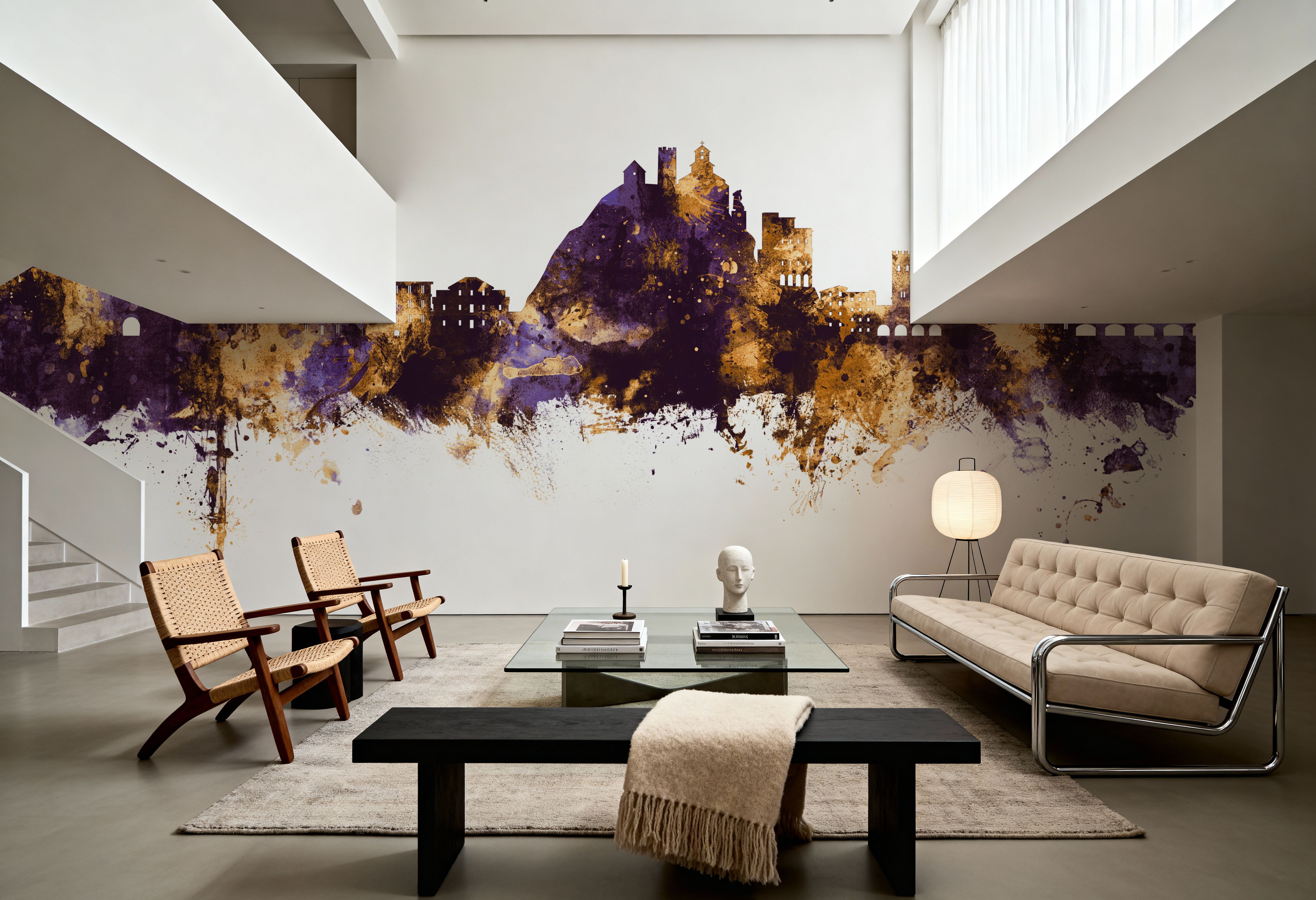 Monterosso al Mare Italy Skyline Purple & Gold