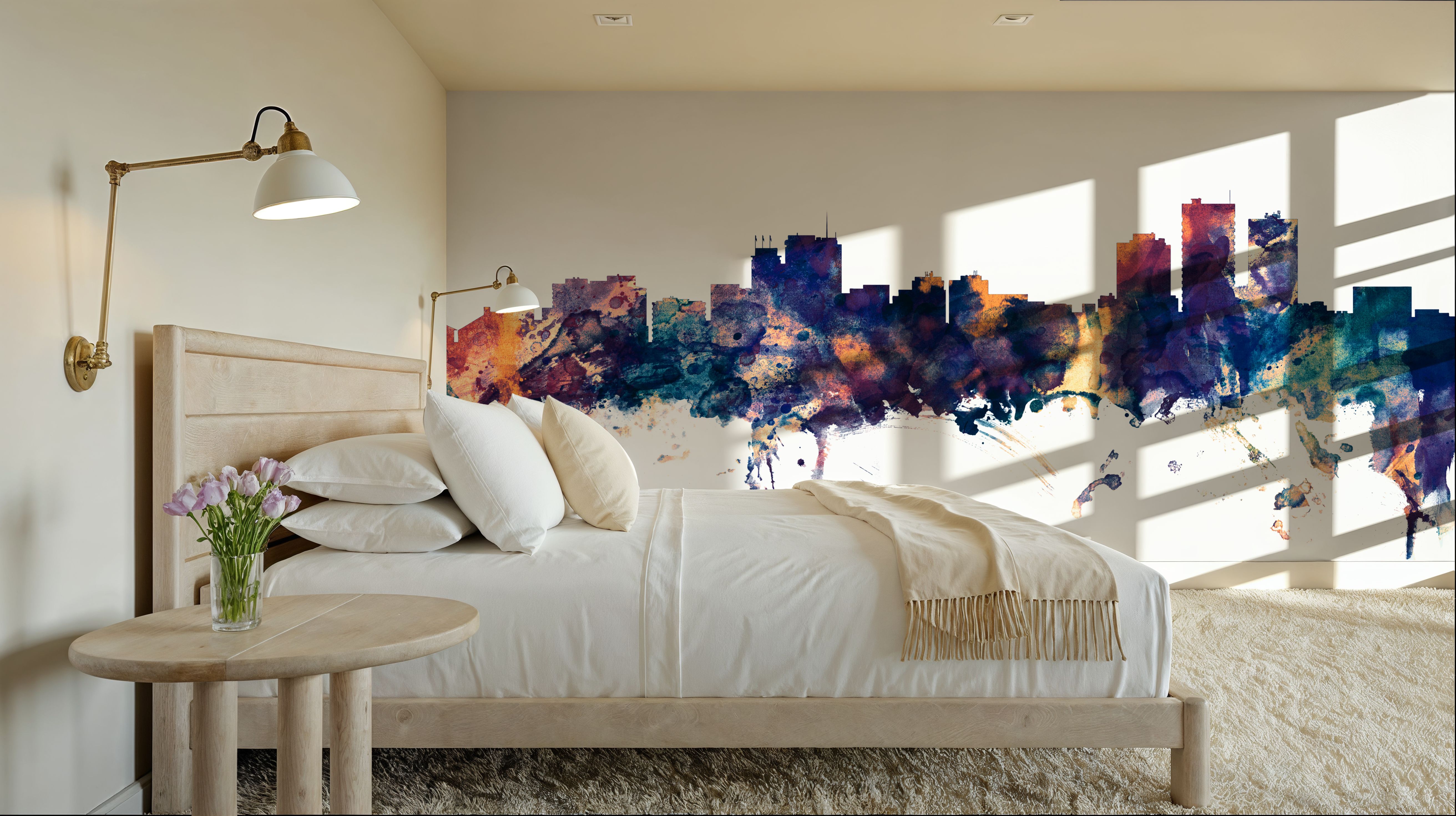 Anchorage Alaska Skyline Blue & Bronze, Wallpaper