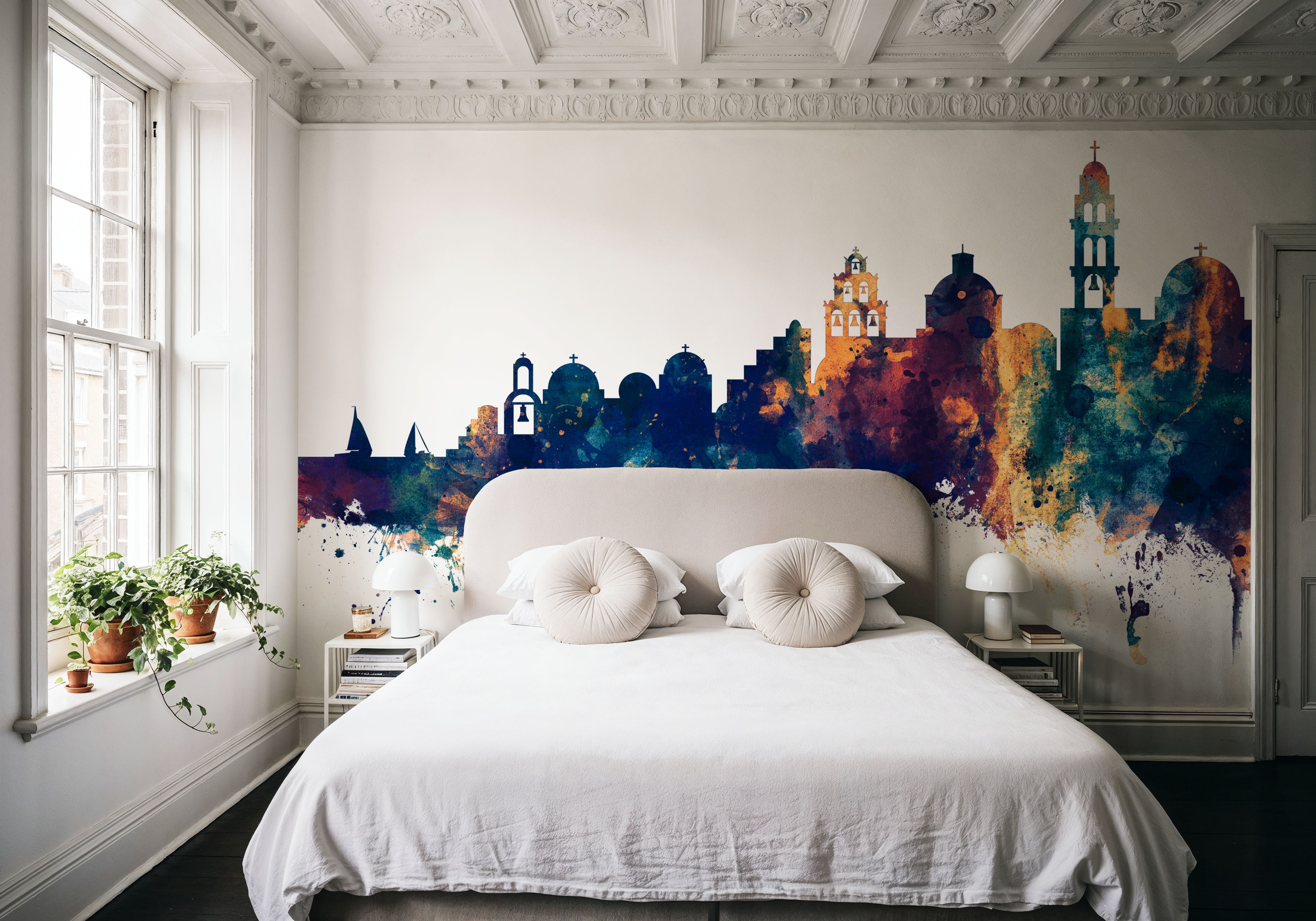 Santorini Skyline Blue & Bronze