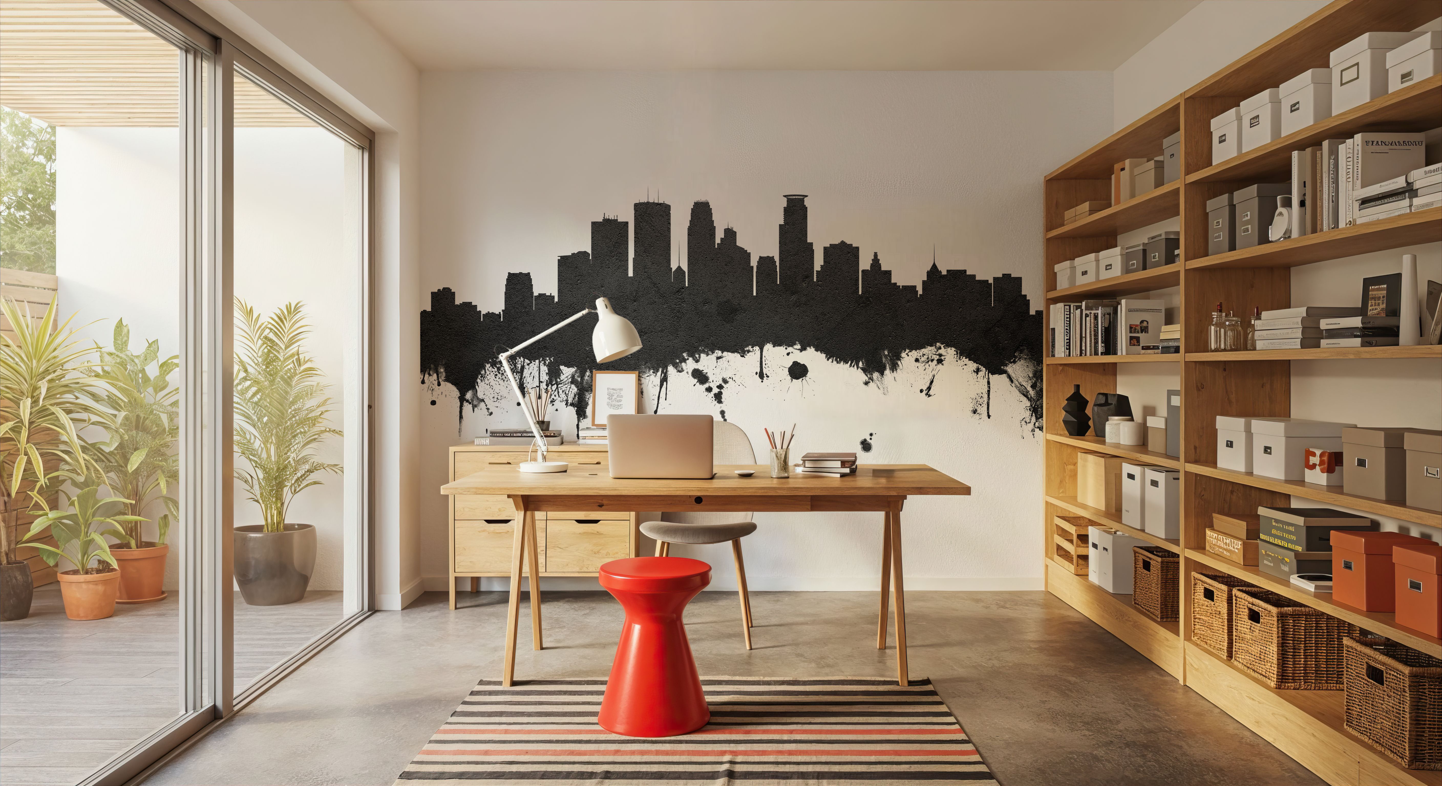 Minneapolis Minnesota Skyline Black & White