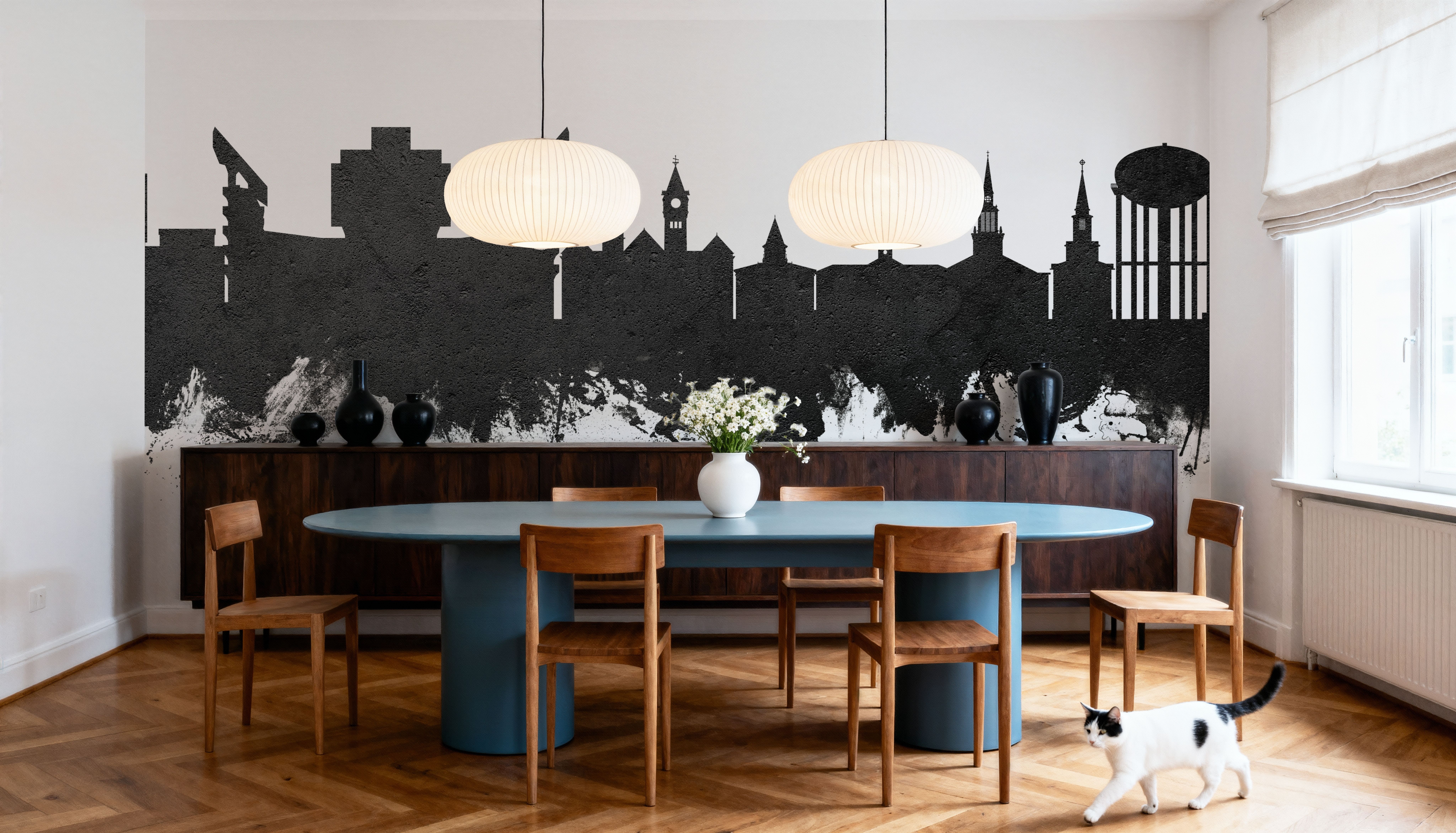 Auburn Alabama Skyline Black & White