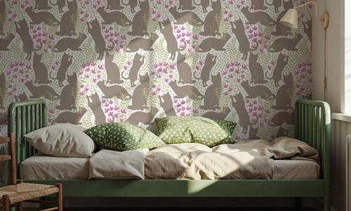 Hunters in The Garden, Tan & Pink