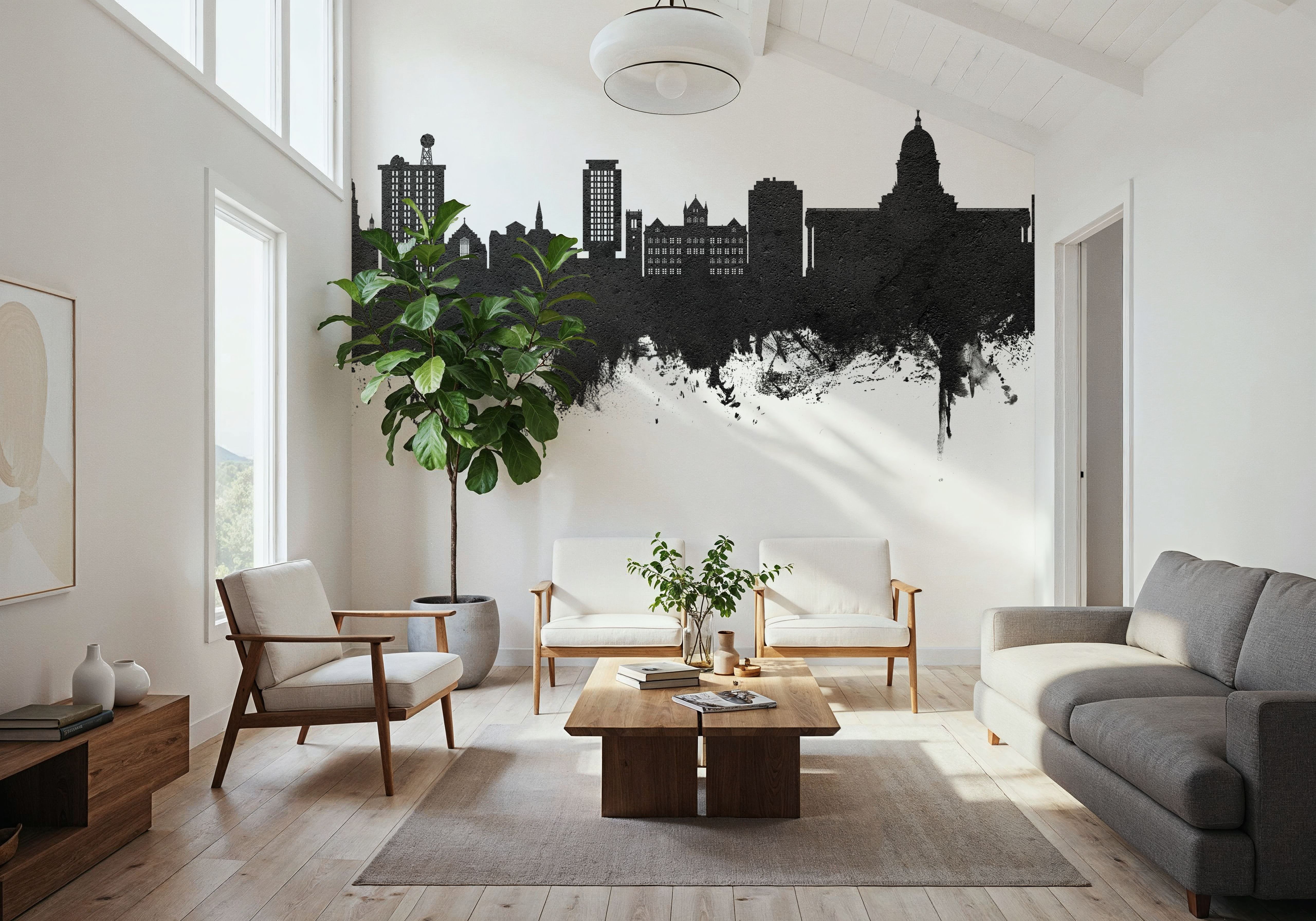 Madison Wisconsin Skyline Black & White