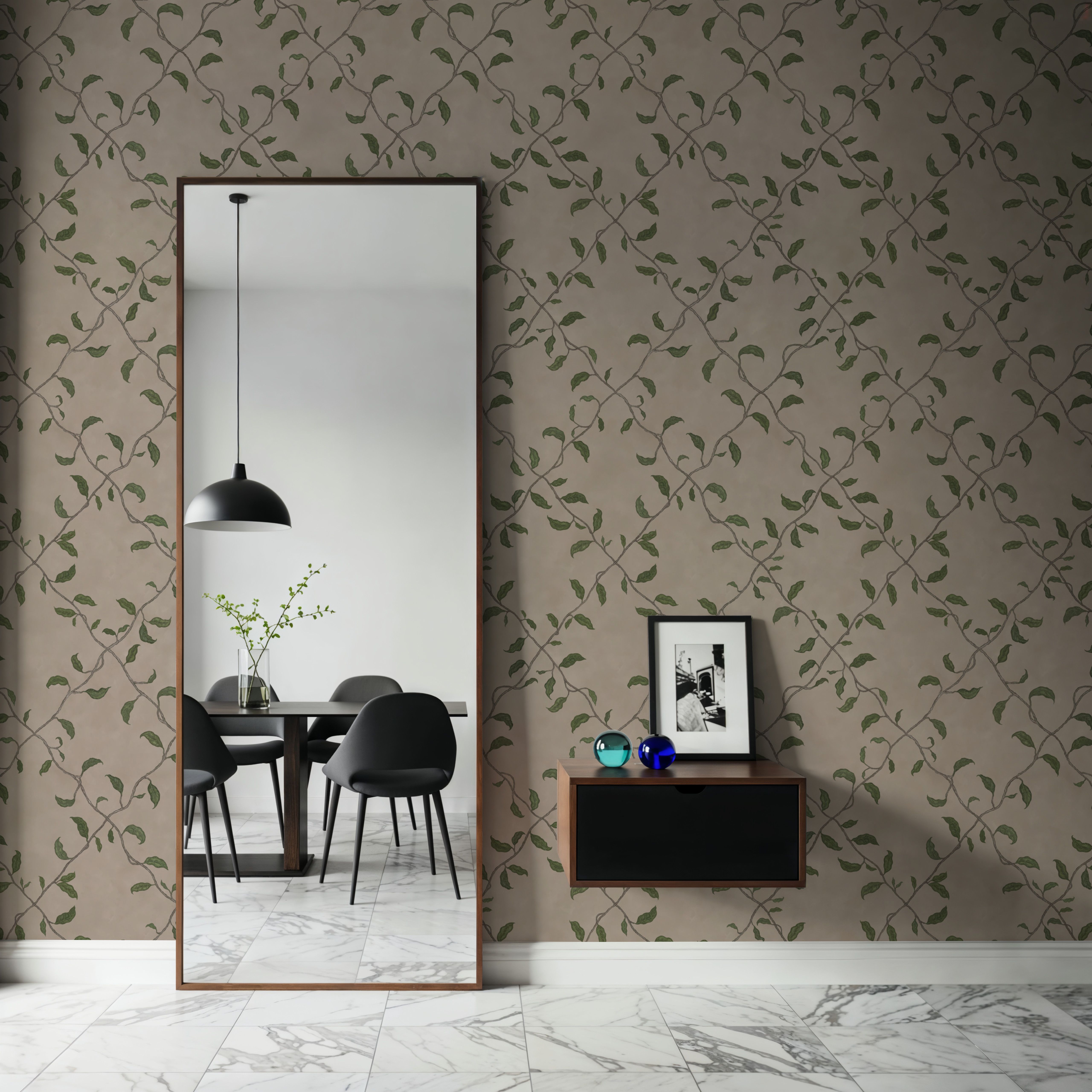Emerald Trellis, Beige