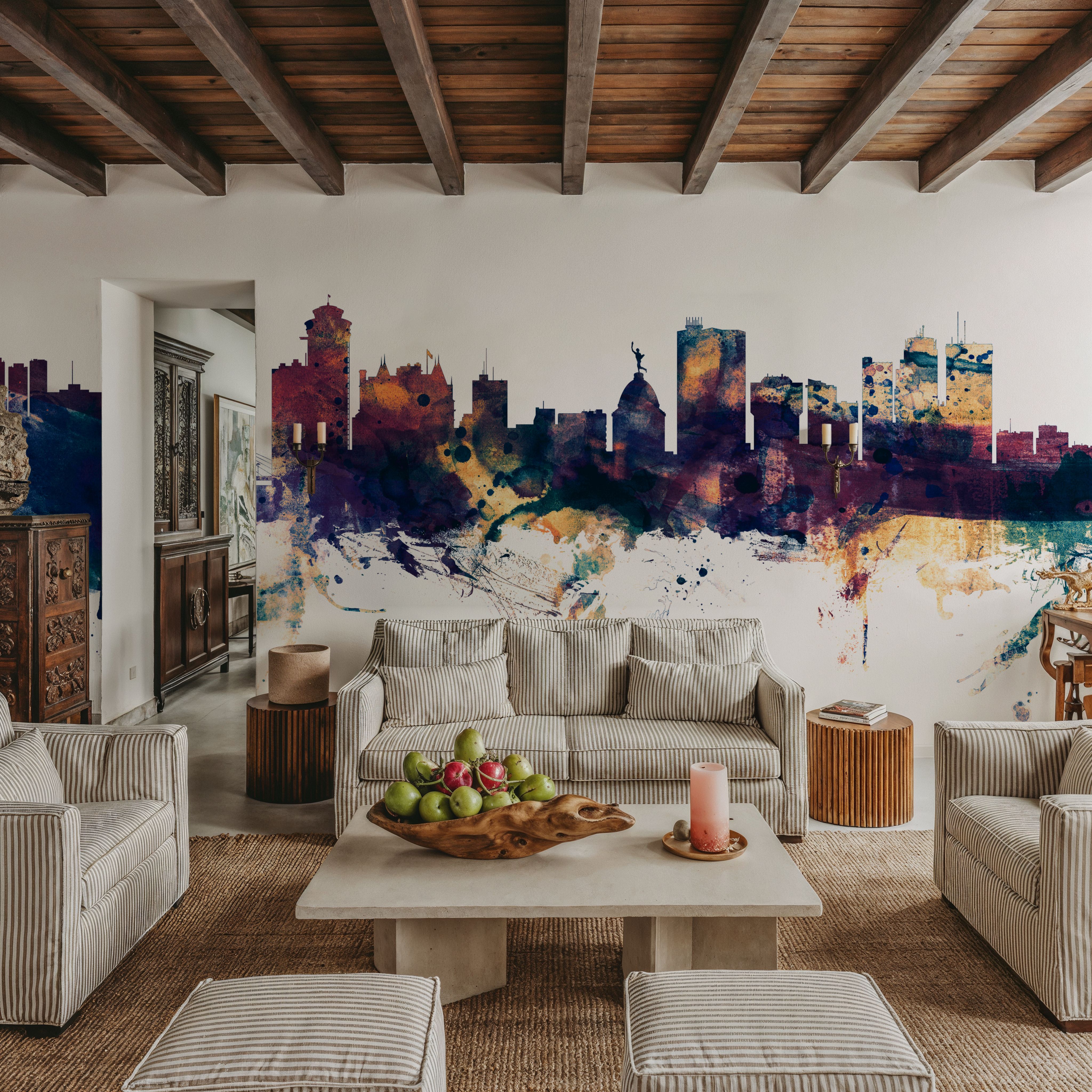 Winnipeg Canada Skyline Blue & Bronze