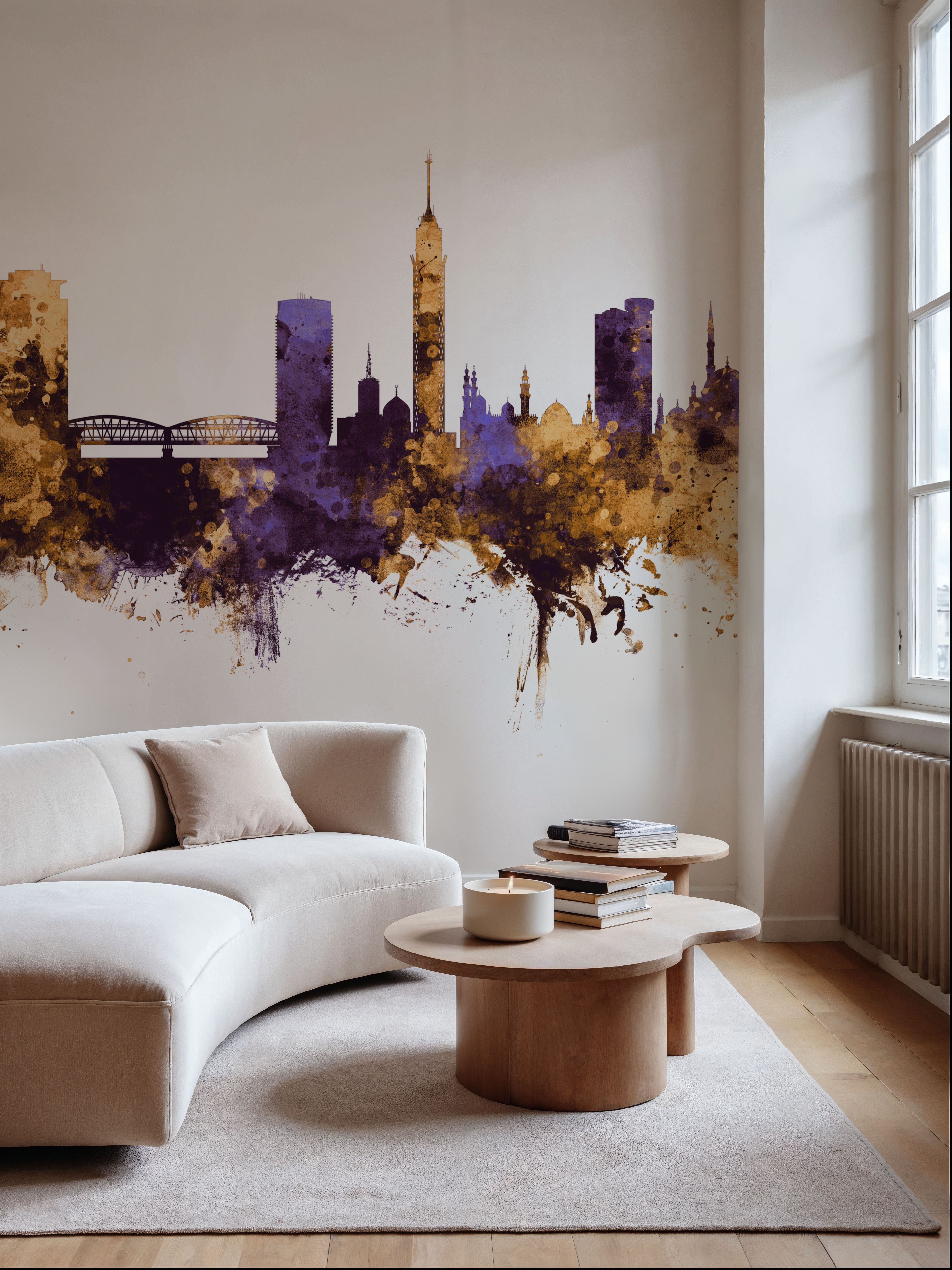 Cairo Egypt Skyline Purple & Gold