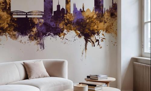 Cairo Egypt Skyline Purple & Gold