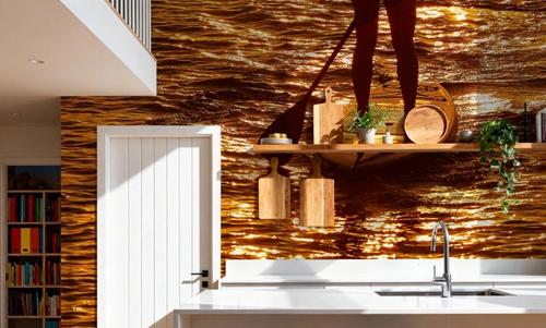 Golden Horizon Paddleboarder