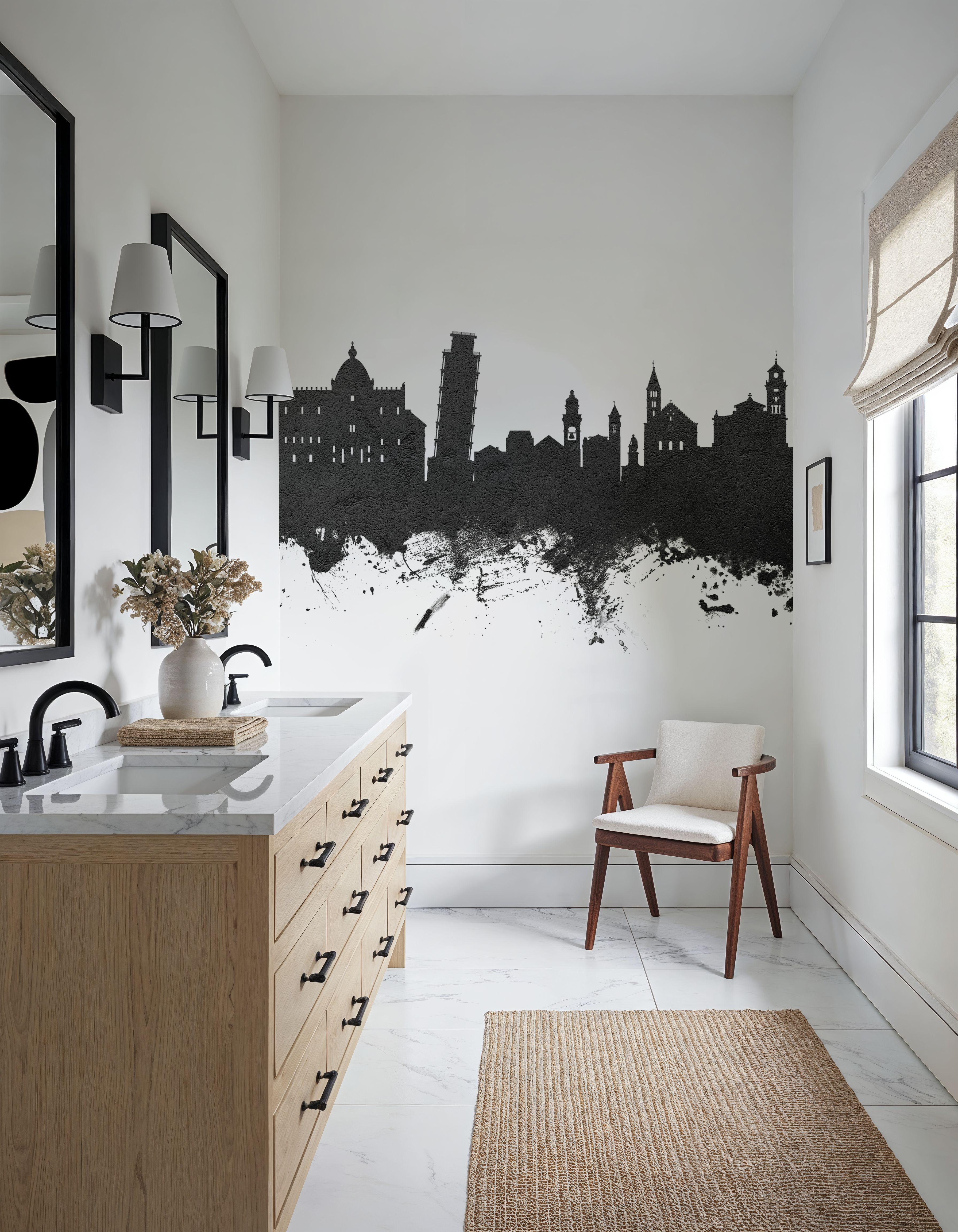 Pisa Italy Skyline Black & White