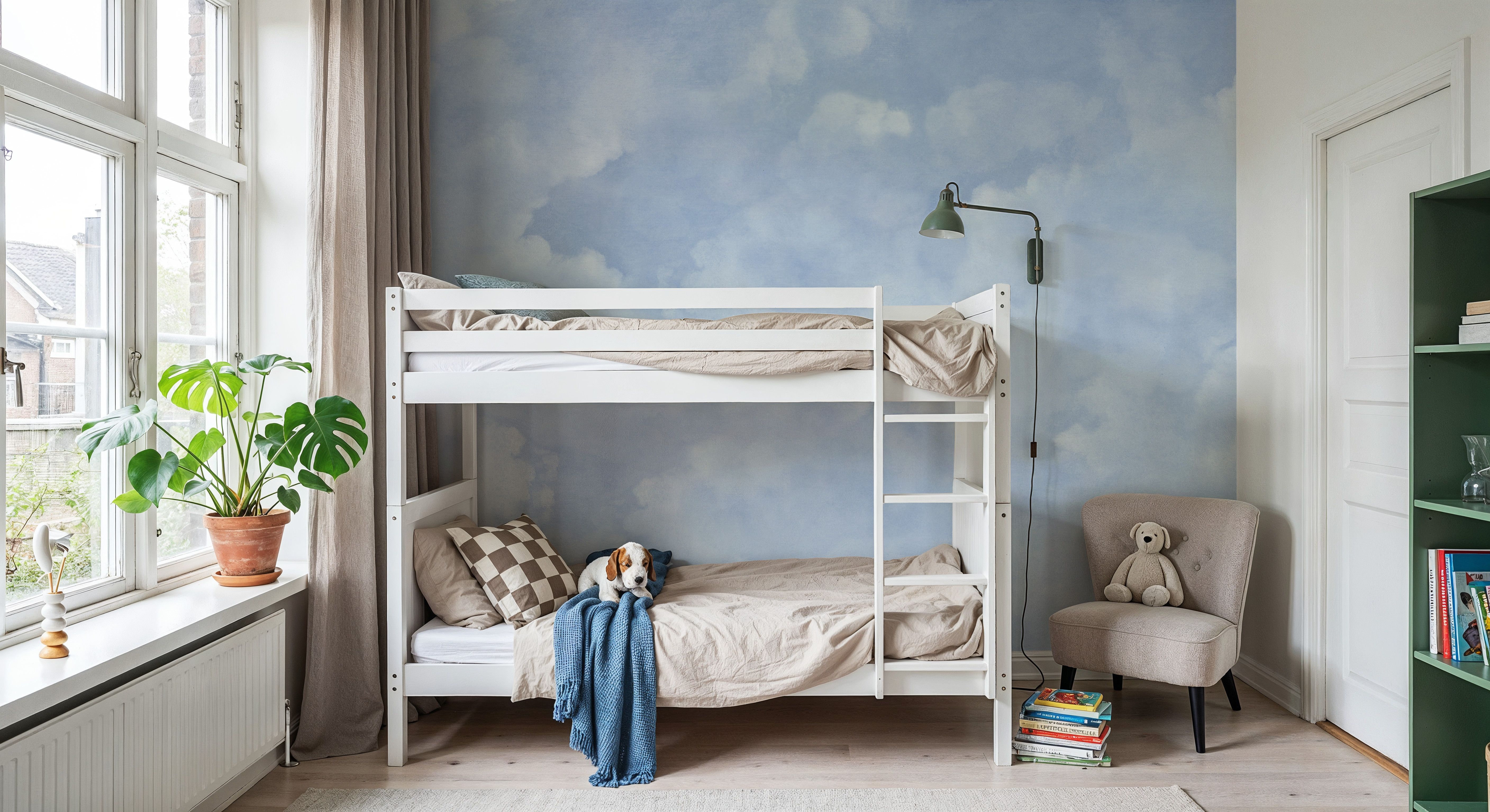 Painted Dreamy Clouds, Bright Blue