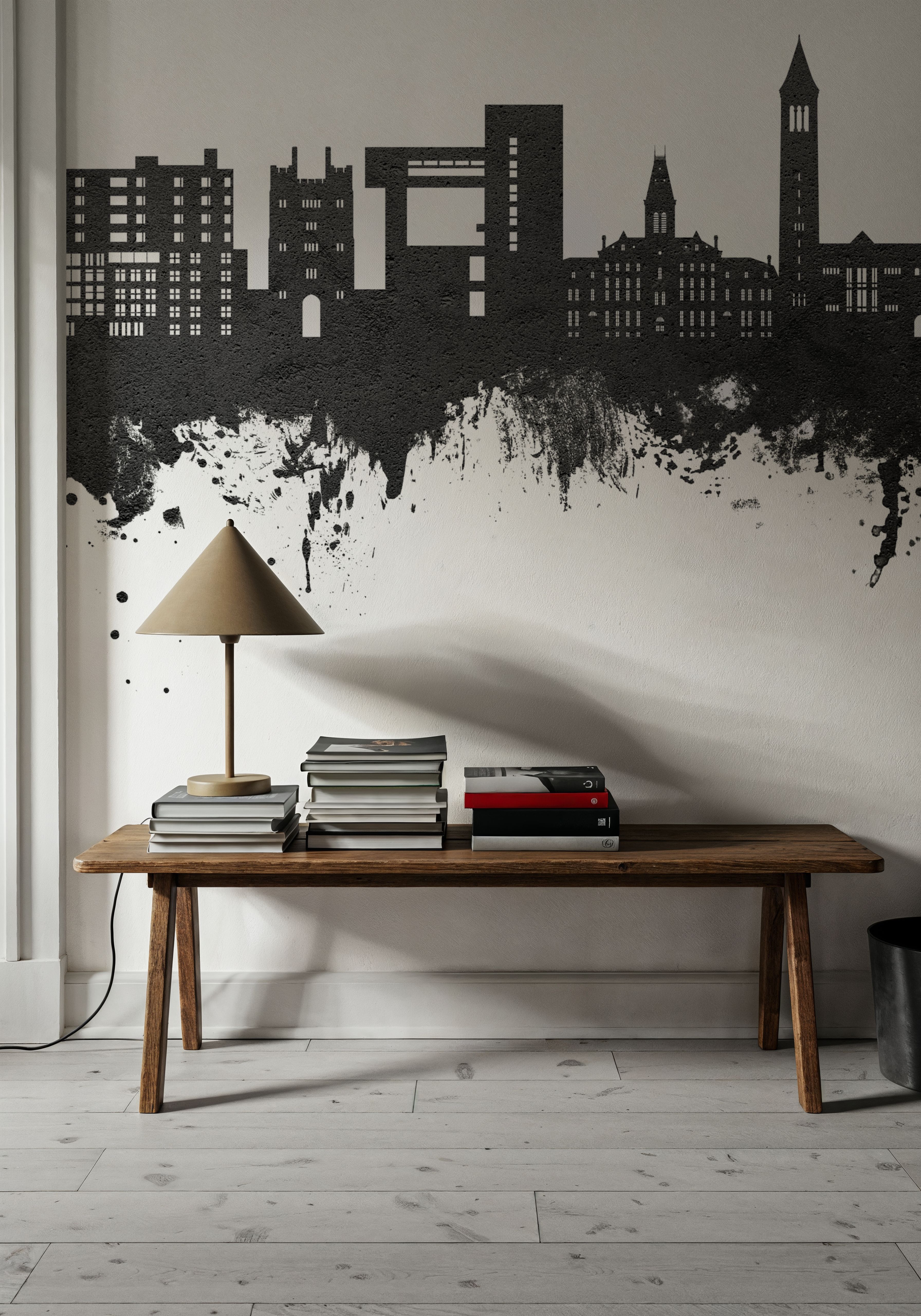 Ithaca New York Skyline Black & White