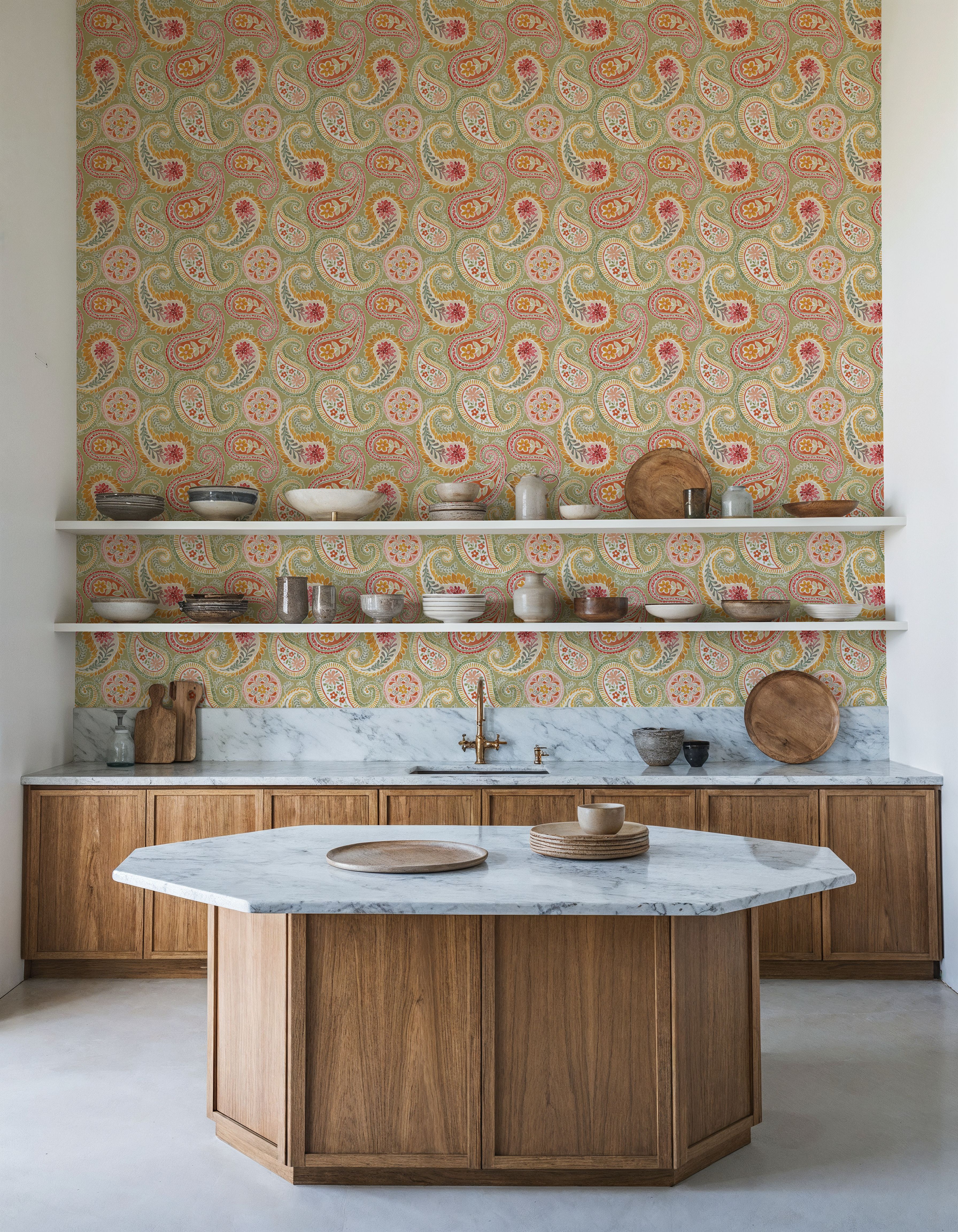 Harvest Paisley Swamp Green