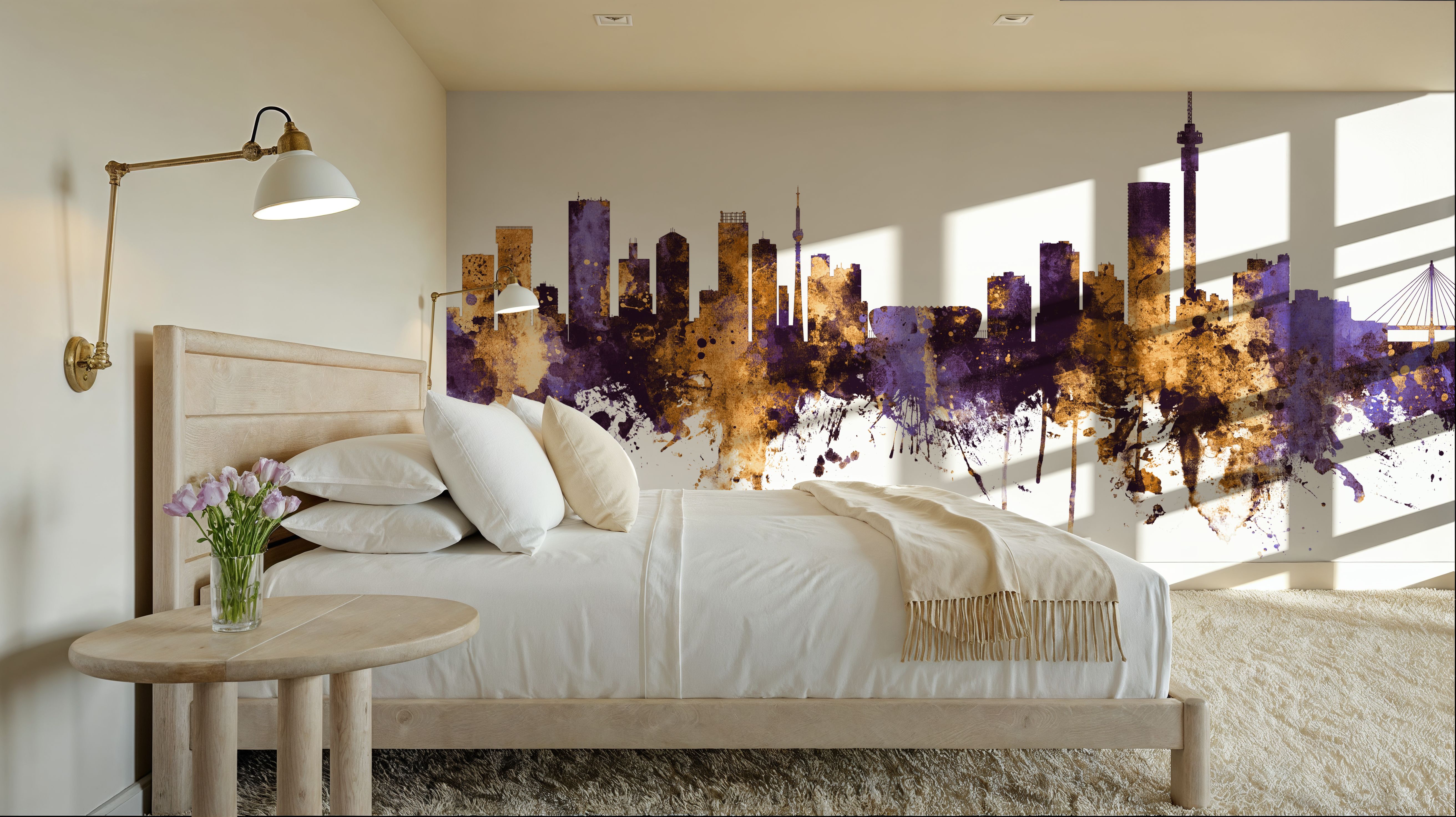 Johannesburg South Africa Skyline Purple & Gold