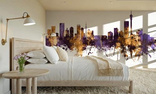 Johannesburg South Africa Skyline Purple & Gold