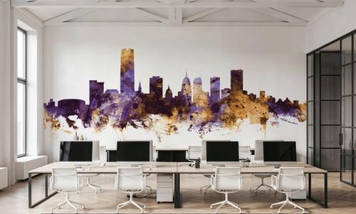Oklahoma City Skyline Purple & Gold