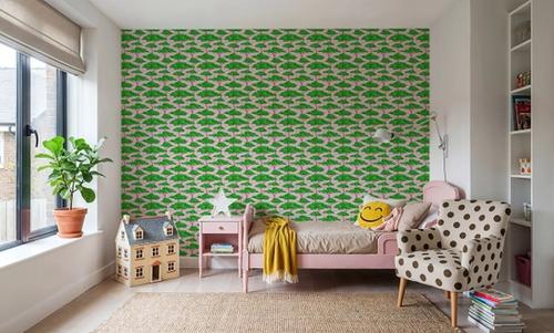 Tree Canopy, Emerald on Pink
