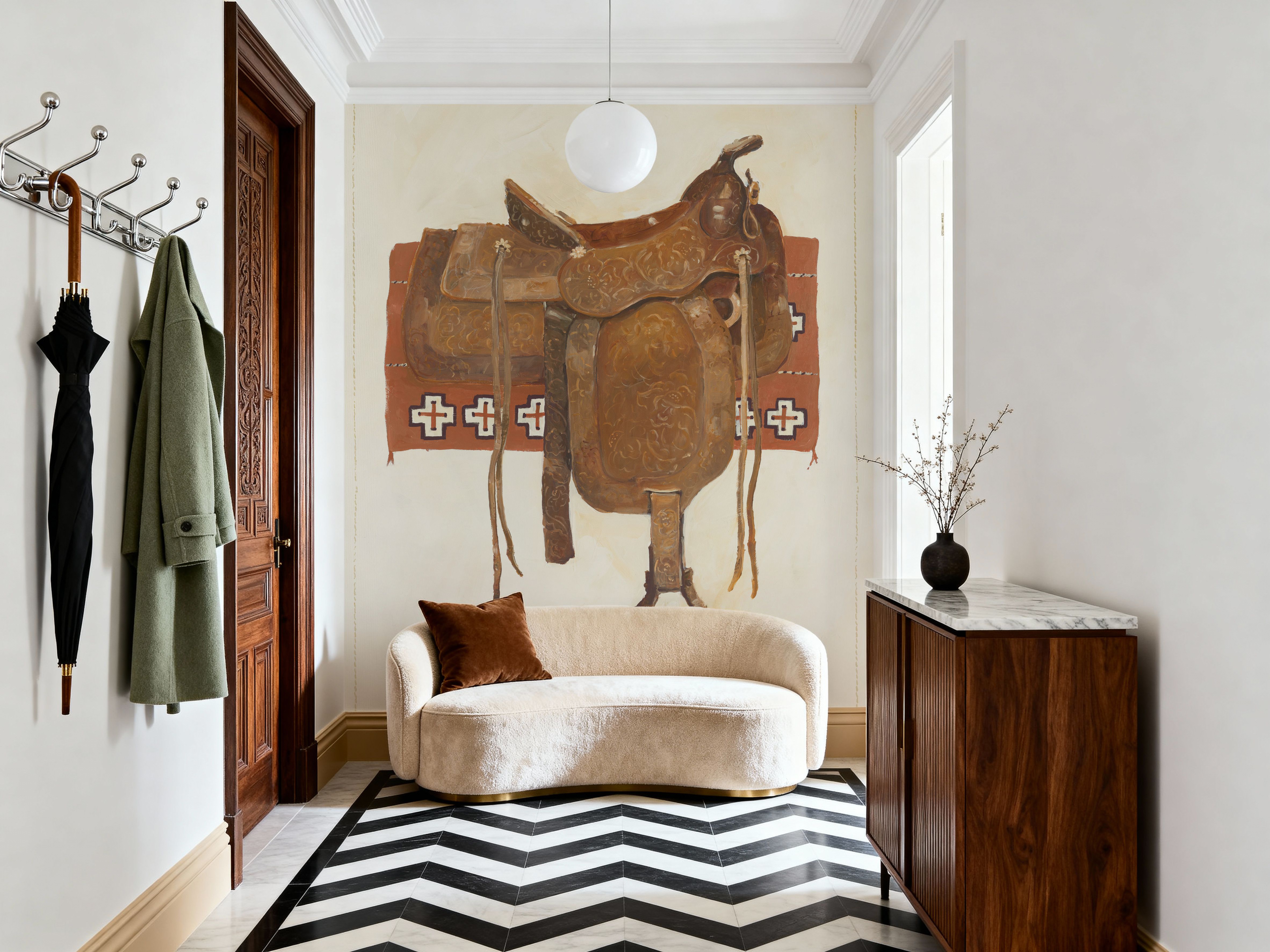 Western Saddle I Light, Wallpaper