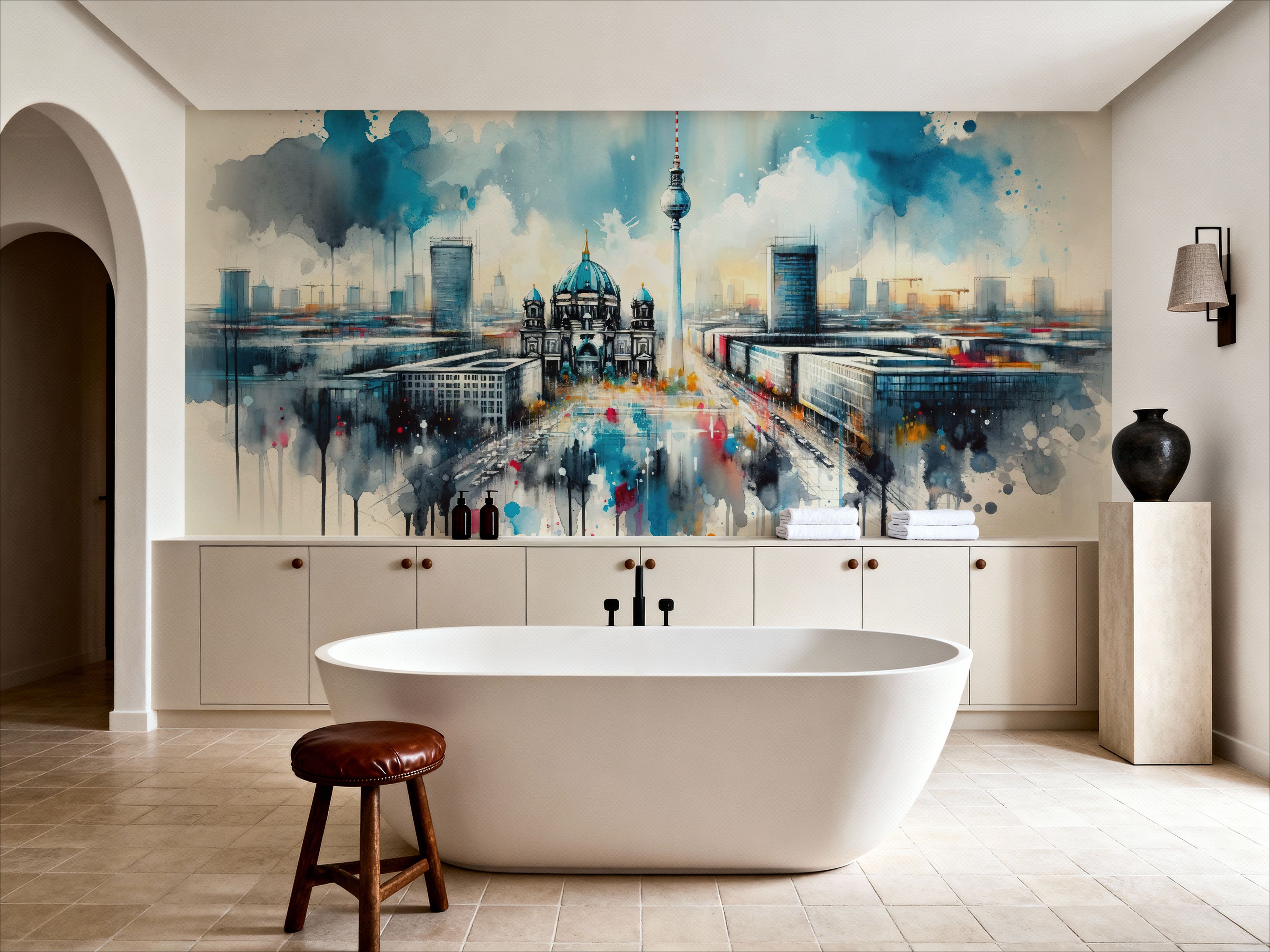 Watercolor Modern Architecture In Berlin