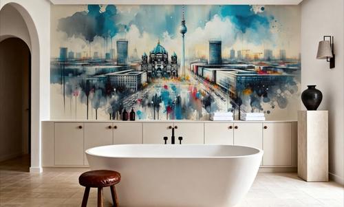 Watercolor Modern Architecture In Berlin