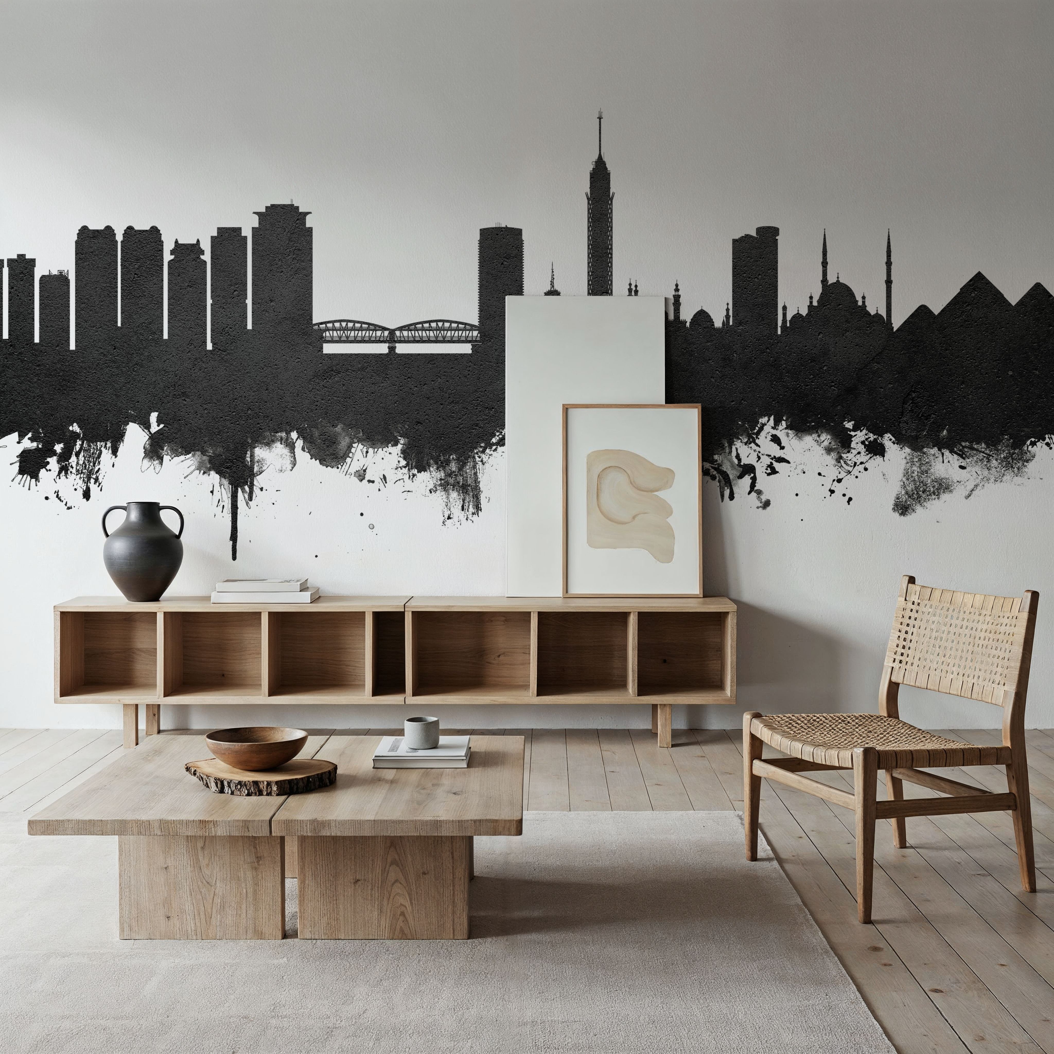 Cairo Egypt Skyline Black & White