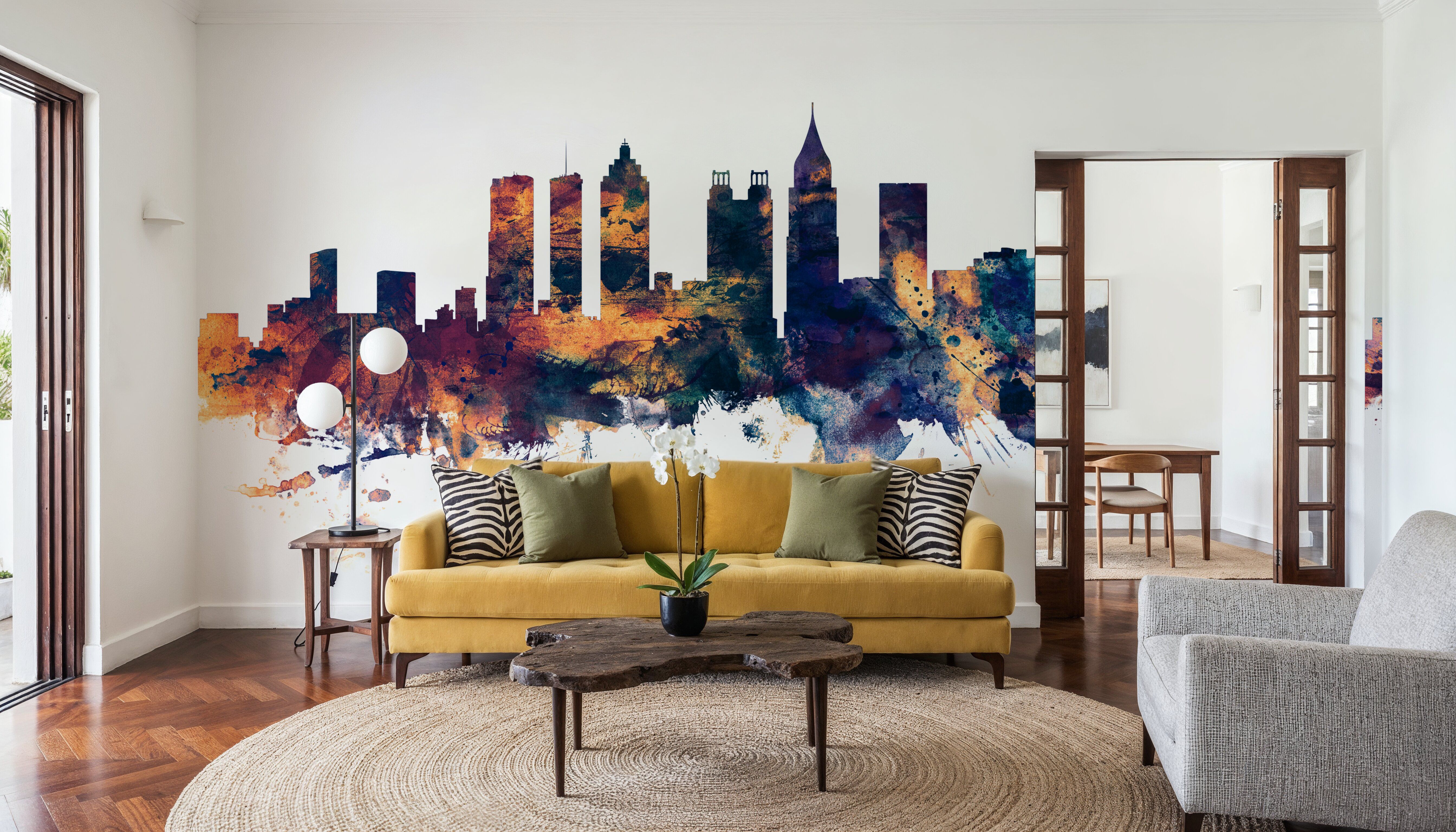 Atlanta Georgia Skyline Blue & Bronze