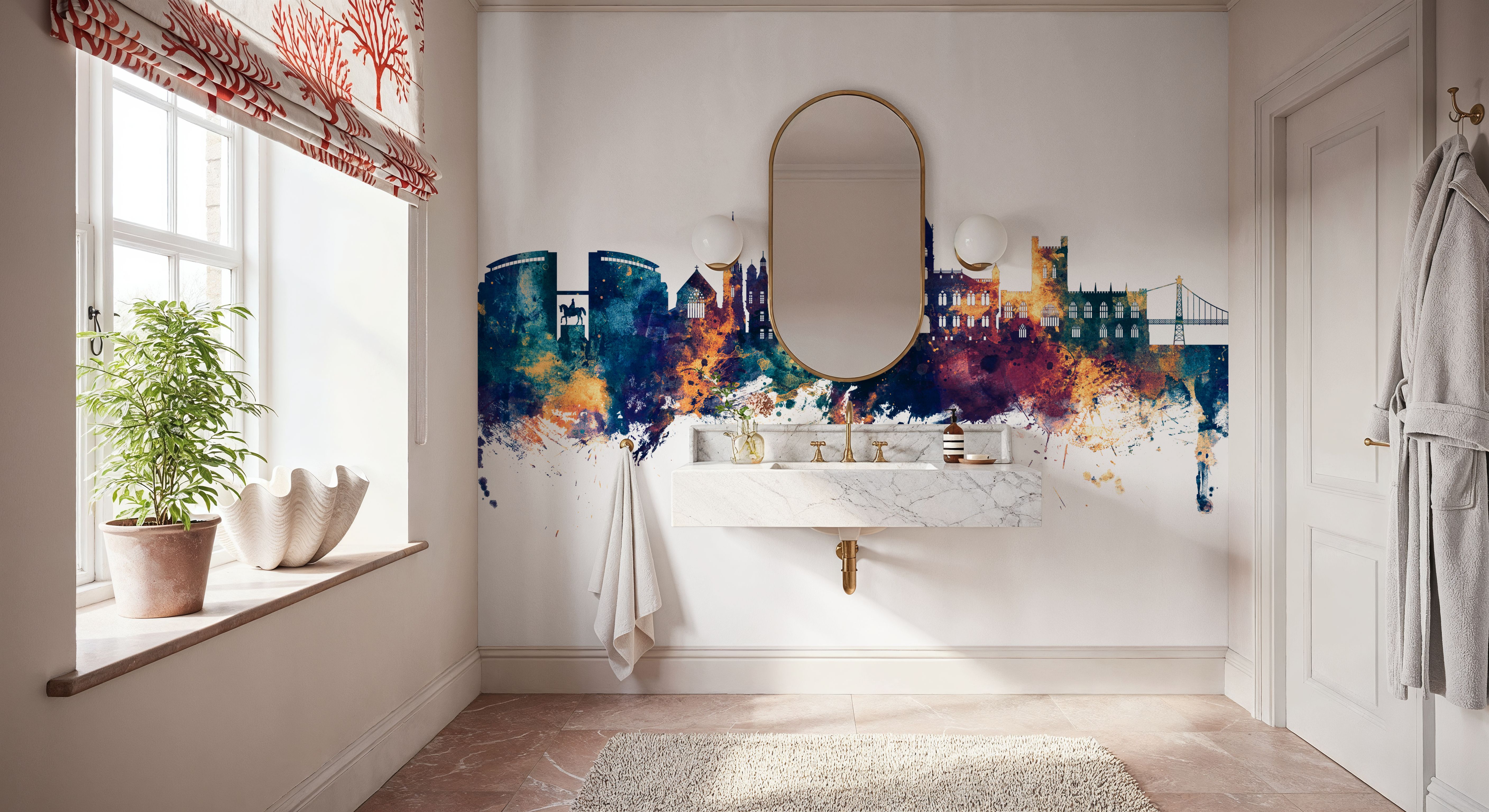 Chester England Skyline Blue & Bronze