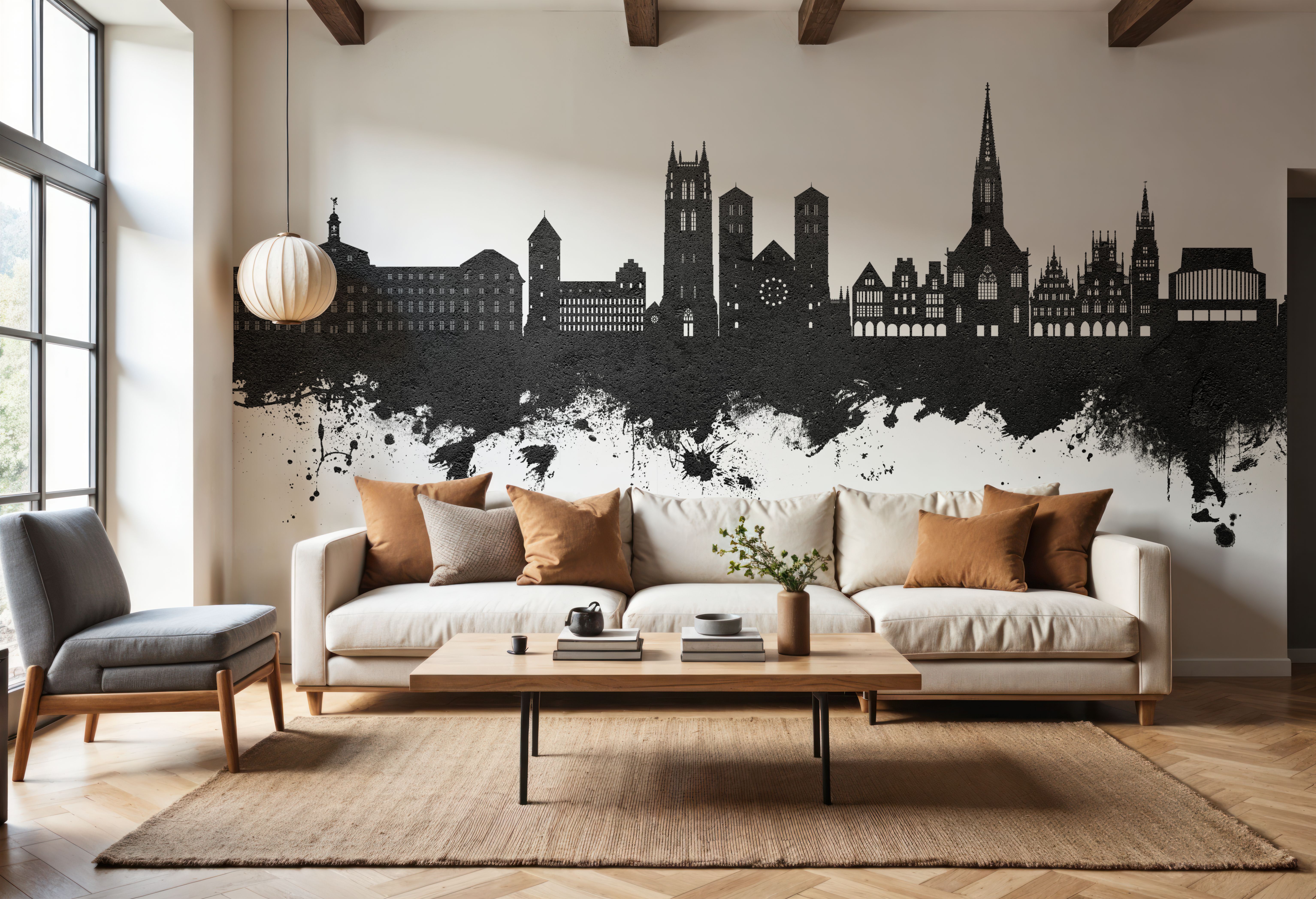 Münster Germany Skyline Black & White